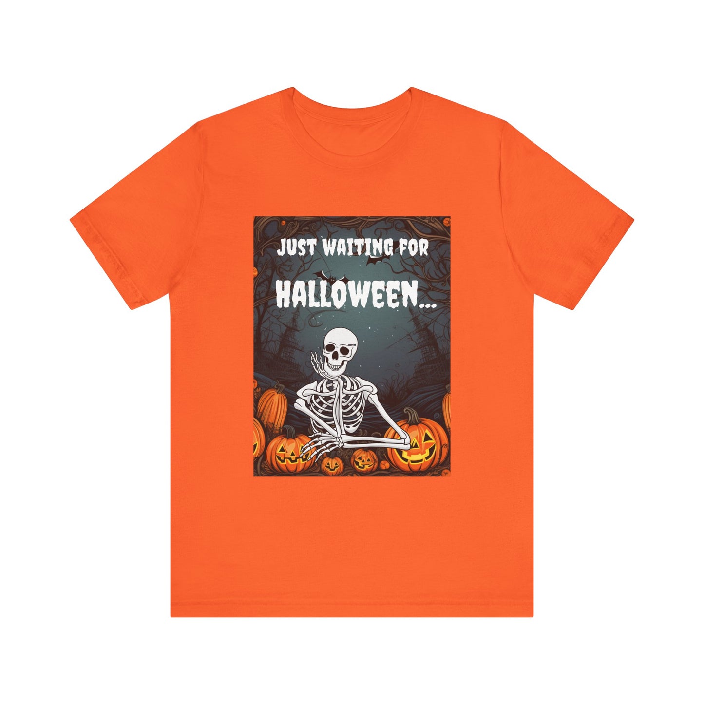 Just Waiting For Halloween Funny Unisex Jersey Short Sleeve Tee