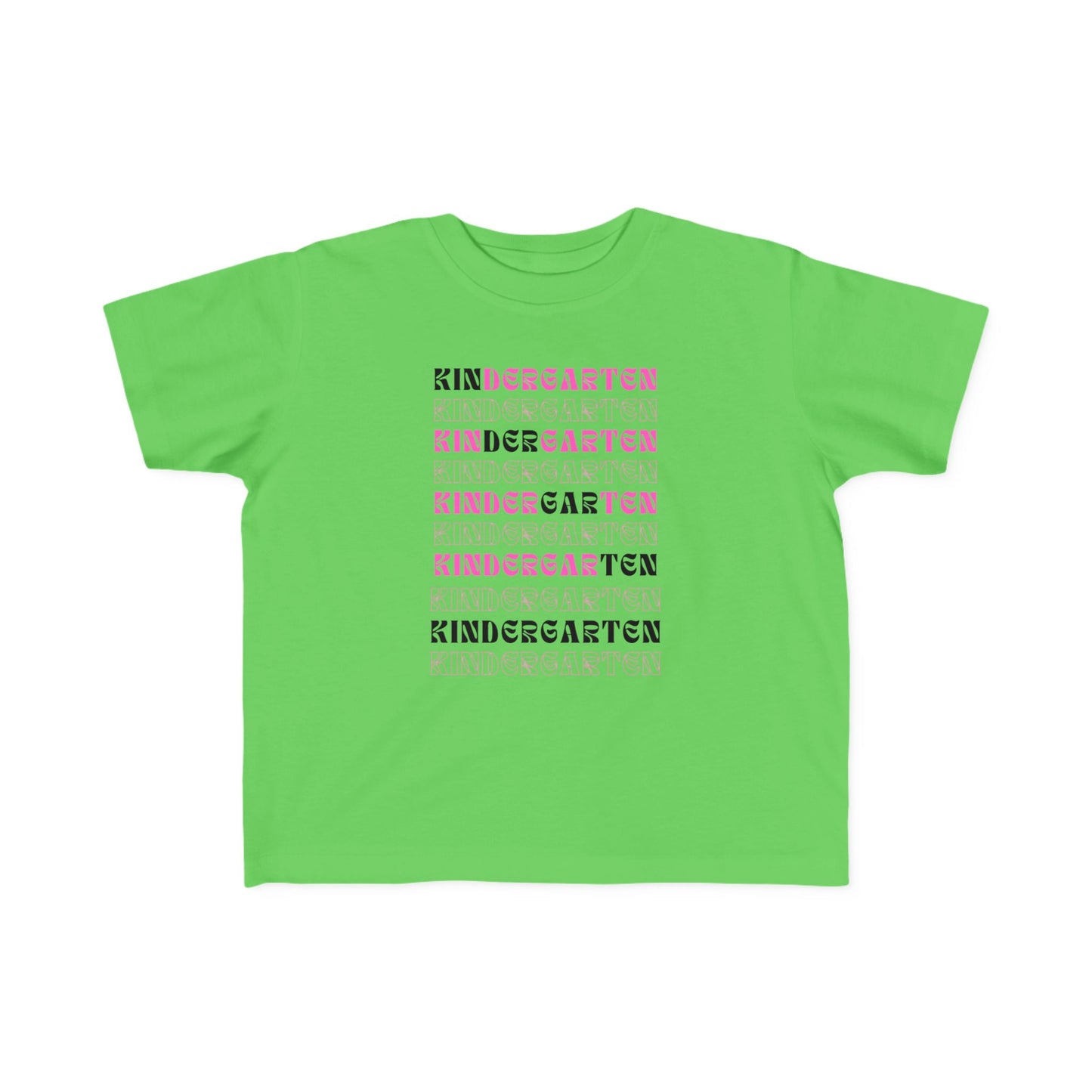 Kin-der-gar-ten Girl Toddler Fine Jersey Tee, Kindergarten Girl" Tee - A Tiny Titan in the Making, Kindergarten,KindergartenGirl,KidsShirts,BackToSchool,ToddlerFashion,KindergartenReady,FirstDayOfSchool,ProudKindergartenMom,CuteKidsClothes,