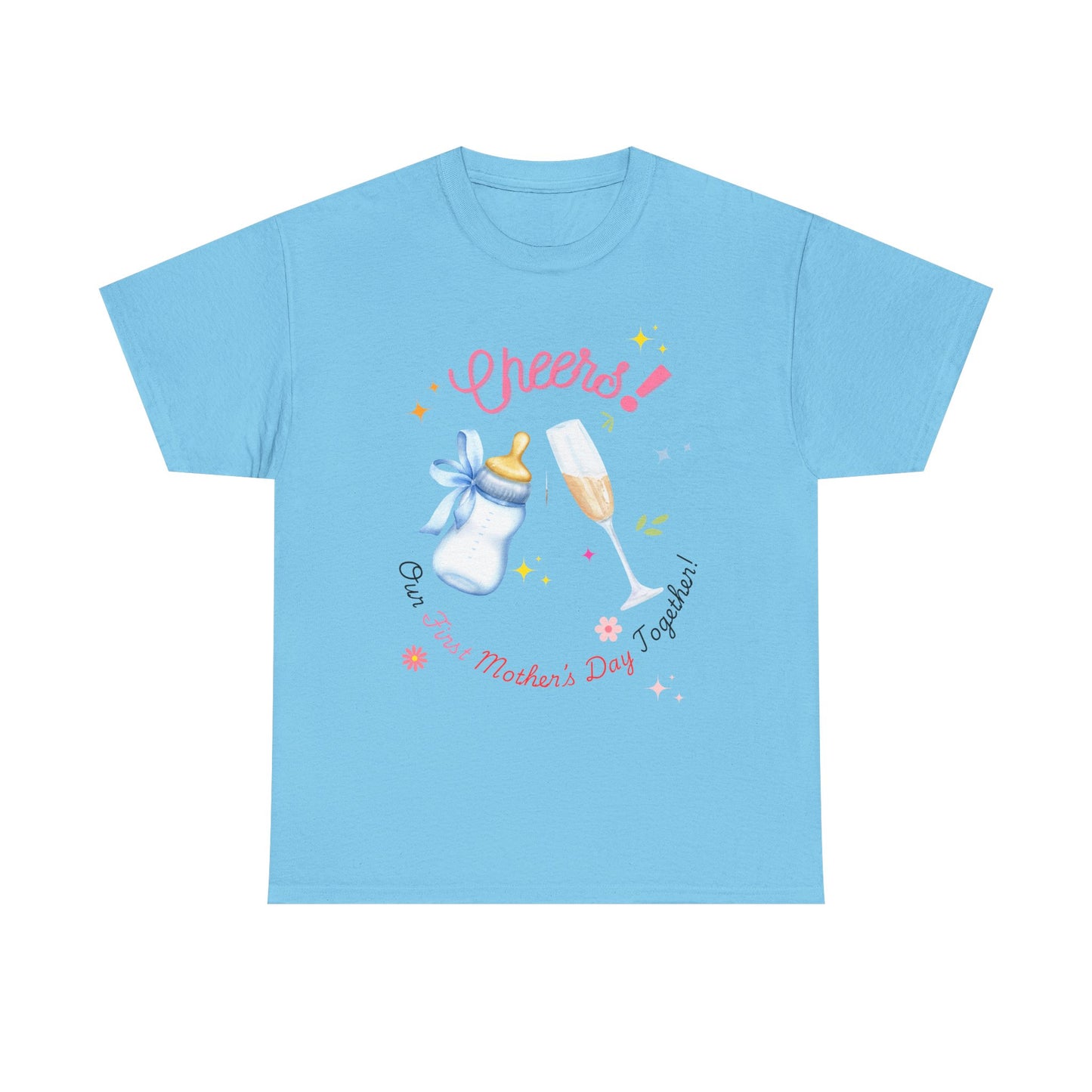 Cheers! First Mother's Day Tee, MothersDay,MothersDayGifts,HappyMothersDay,MomLife,NewMom,FirstMothersDay,NewMomLife,FirstTimeMom,ProudNewMom,FirstMothersDayGift,MomBoss,Mamahood,BlessedMom,MommyAndMe,MomStrong
