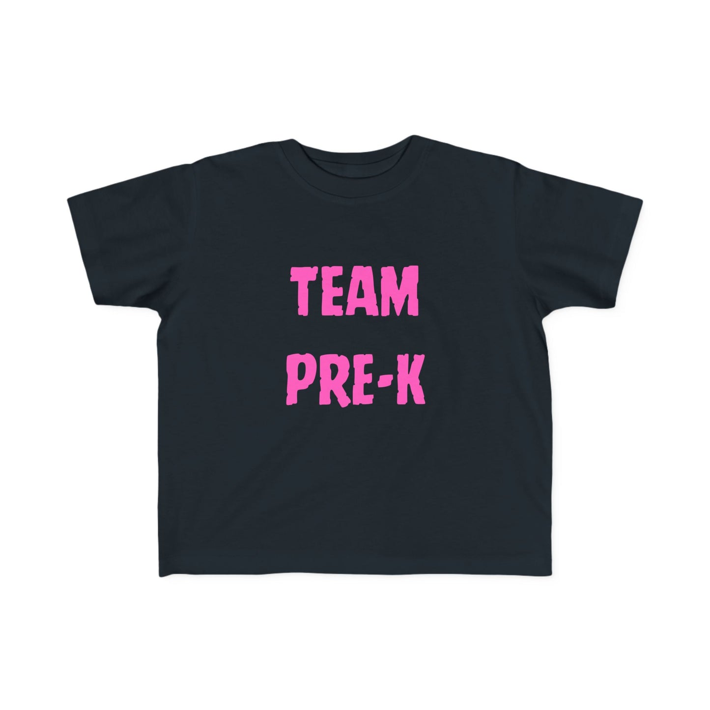 Pink Letters Pre-k Team Toddler Fine Jersey Tee-Back To School Toddler Shirt