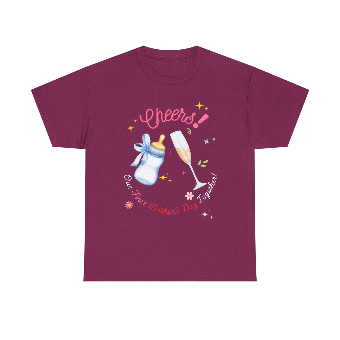 Cheers! First Mother's Day Tee, MothersDay,MothersDayGifts,HappyMothersDay,MomLife,NewMom,FirstMothersDay,NewMomLife,FirstTimeMom,ProudNewMom,FirstMothersDayGift,MomBoss,Mamahood,BlessedMom,MommyAndMe,MomStrong