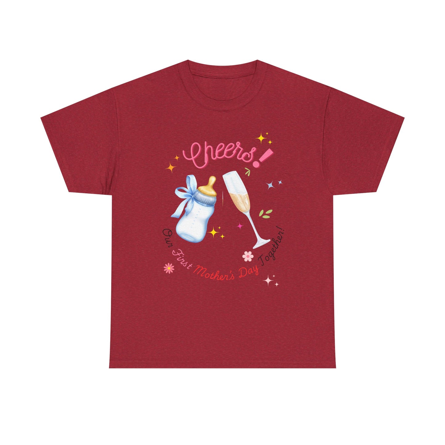 Cheers! First Mother's Day Tee, MothersDay,MothersDayGifts,HappyMothersDay,MomLife,NewMom,FirstMothersDay,NewMomLife,FirstTimeMom,ProudNewMom,FirstMothersDayGift,MomBoss,Mamahood,BlessedMom,MommyAndMe,MomStrong