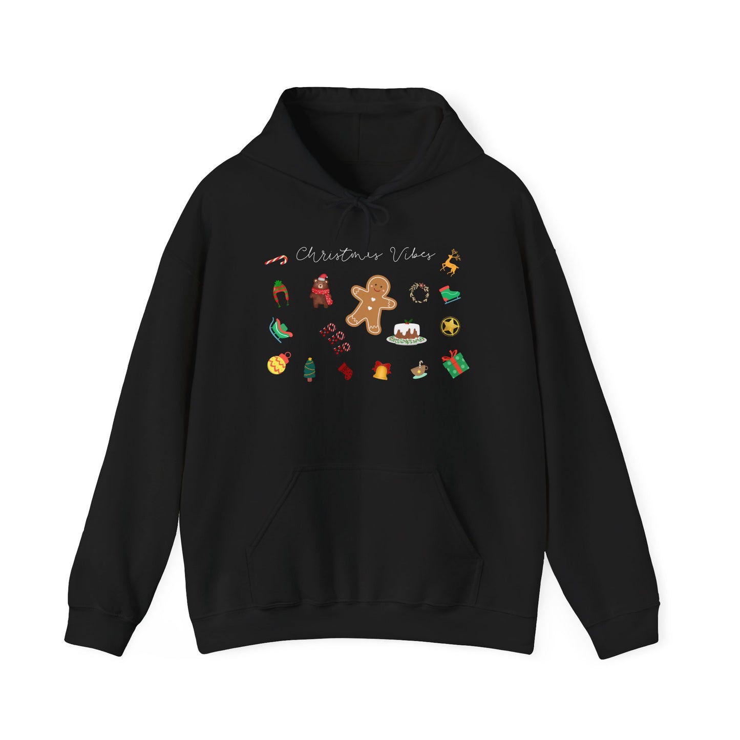 Christmas Vibes Sweatshirt, Merry Christmas, Christmas RETRO Outfit Hooded Sweatshirt