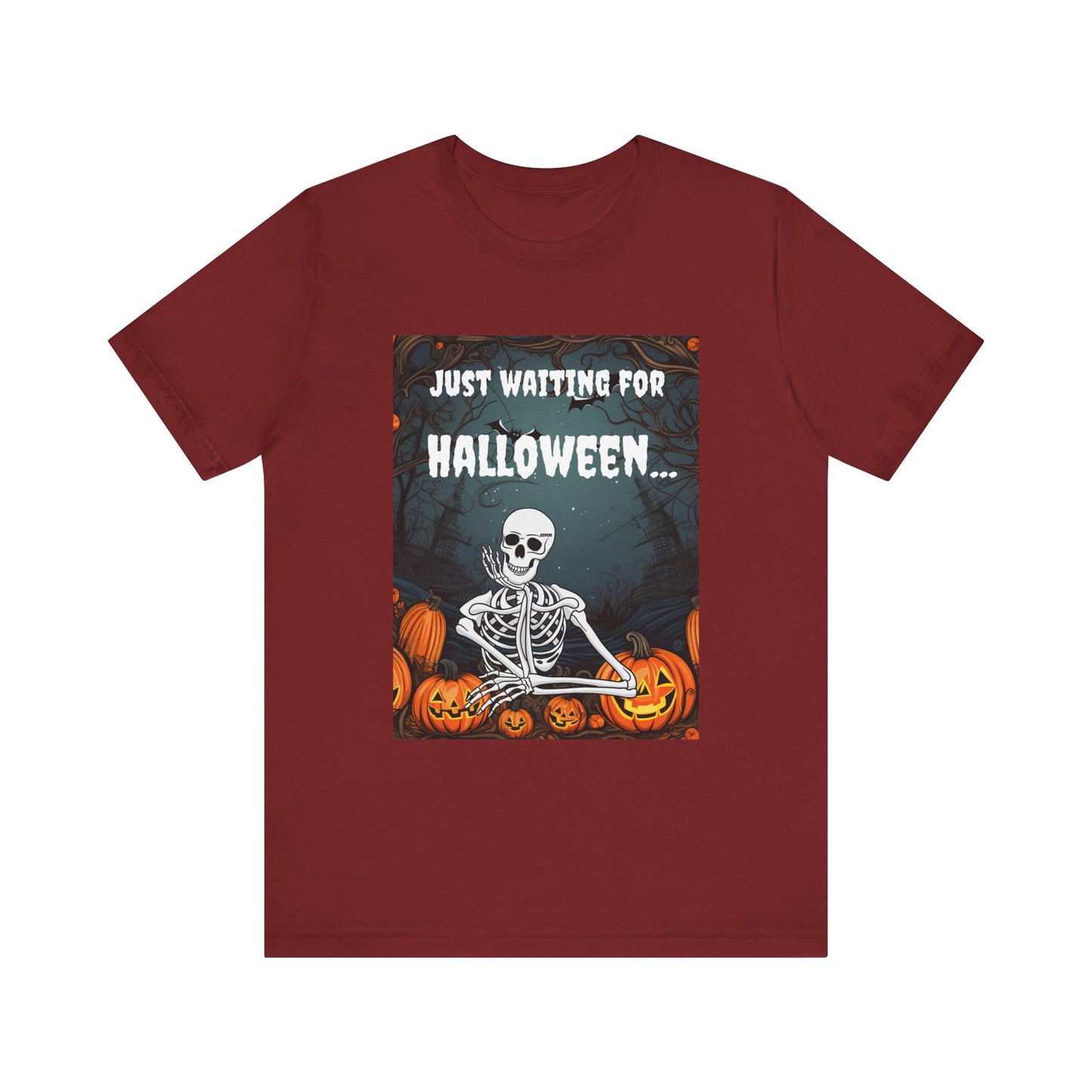 Just Waiting For Halloween Funny Unisex Jersey Short Sleeve Tee