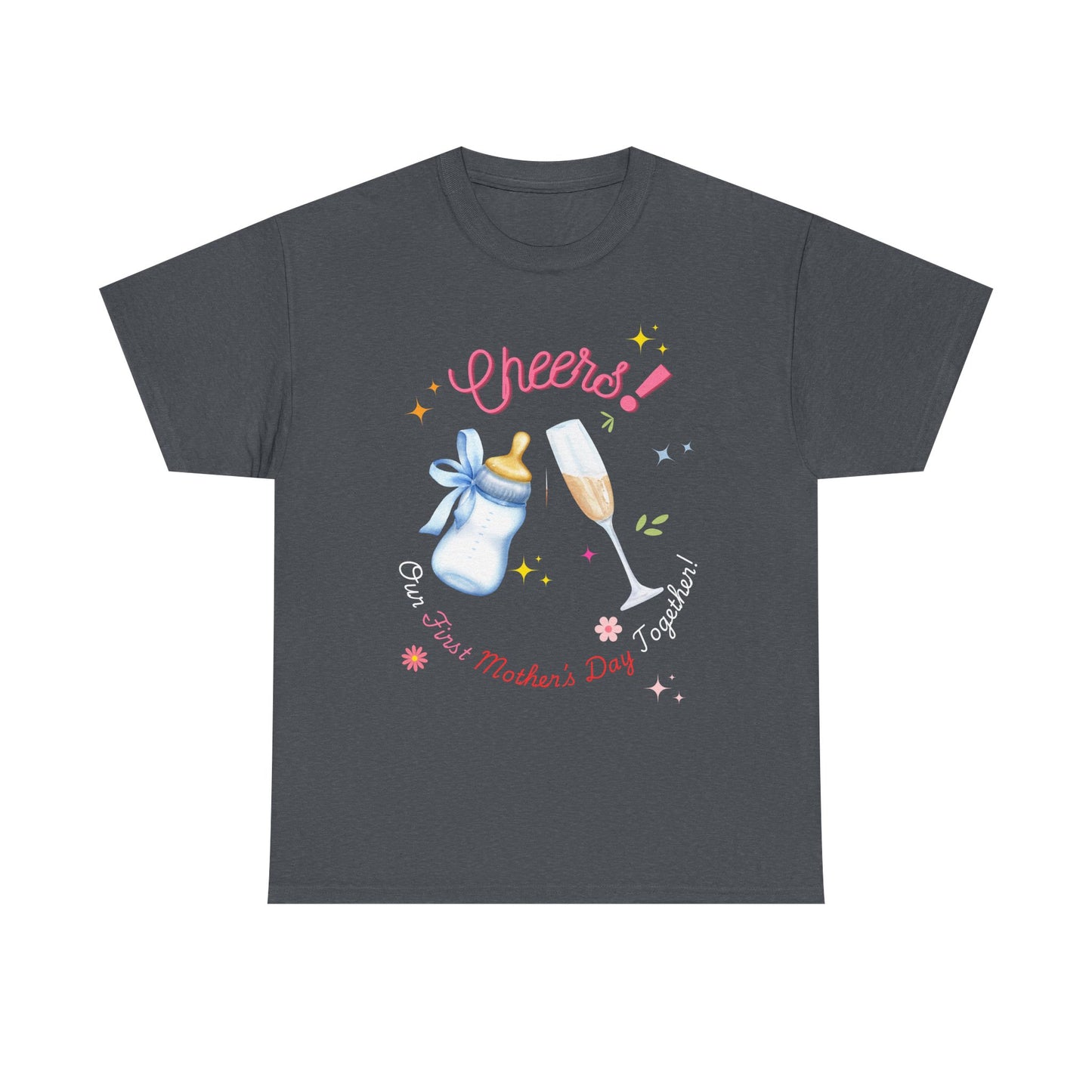 Cheers! First Mother's Day Tee, MothersDay,MothersDayGifts,HappyMothersDay,MomLife,NewMom,FirstMothersDay,NewMomLife,FirstTimeMom,ProudNewMom,FirstMothersDayGift,MomBoss,Mamahood,BlessedMom,MommyAndMe,MomStrong