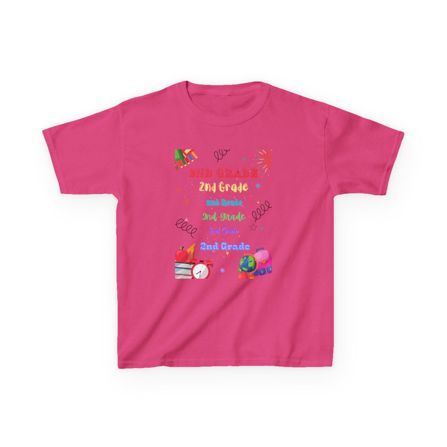 2nd Grade Kids Tee Fun & Colorful Heavy Cotton™ Shirt