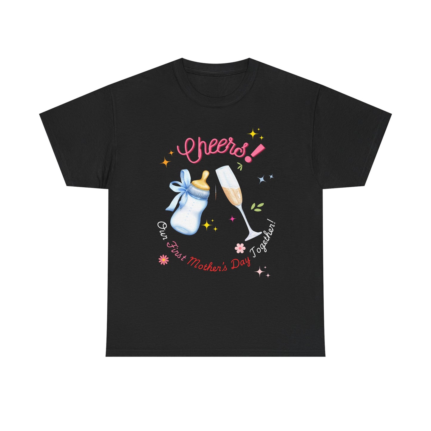 Cheers! First Mother's Day Tee, MothersDay,MothersDayGifts,HappyMothersDay,MomLife,NewMom,FirstMothersDay,NewMomLife,FirstTimeMom,ProudNewMom,FirstMothersDayGift,MomBoss,Mamahood,BlessedMom,MommyAndMe,MomStrong