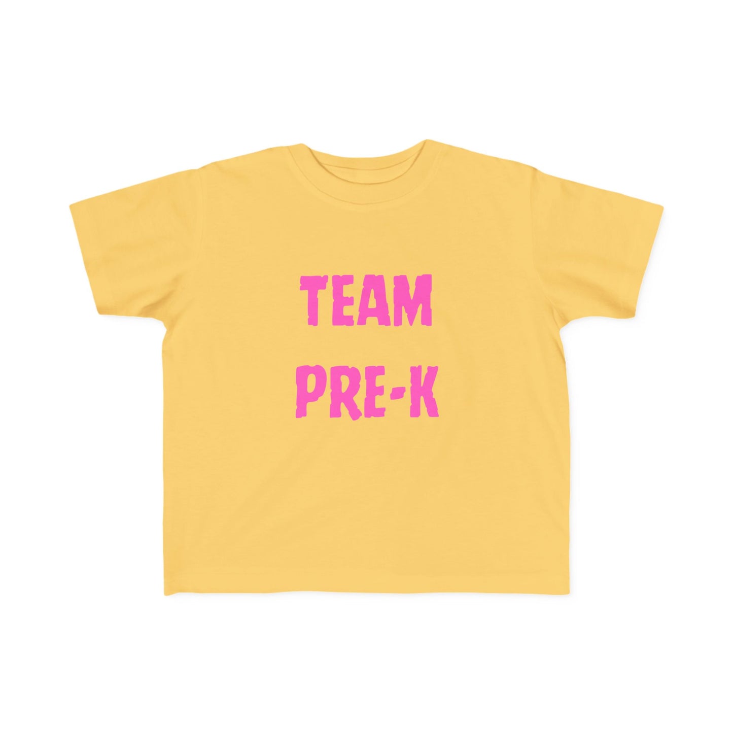 Pink Letters Pre-k Team Toddler Fine Jersey Tee-Back To School Toddler Shirt