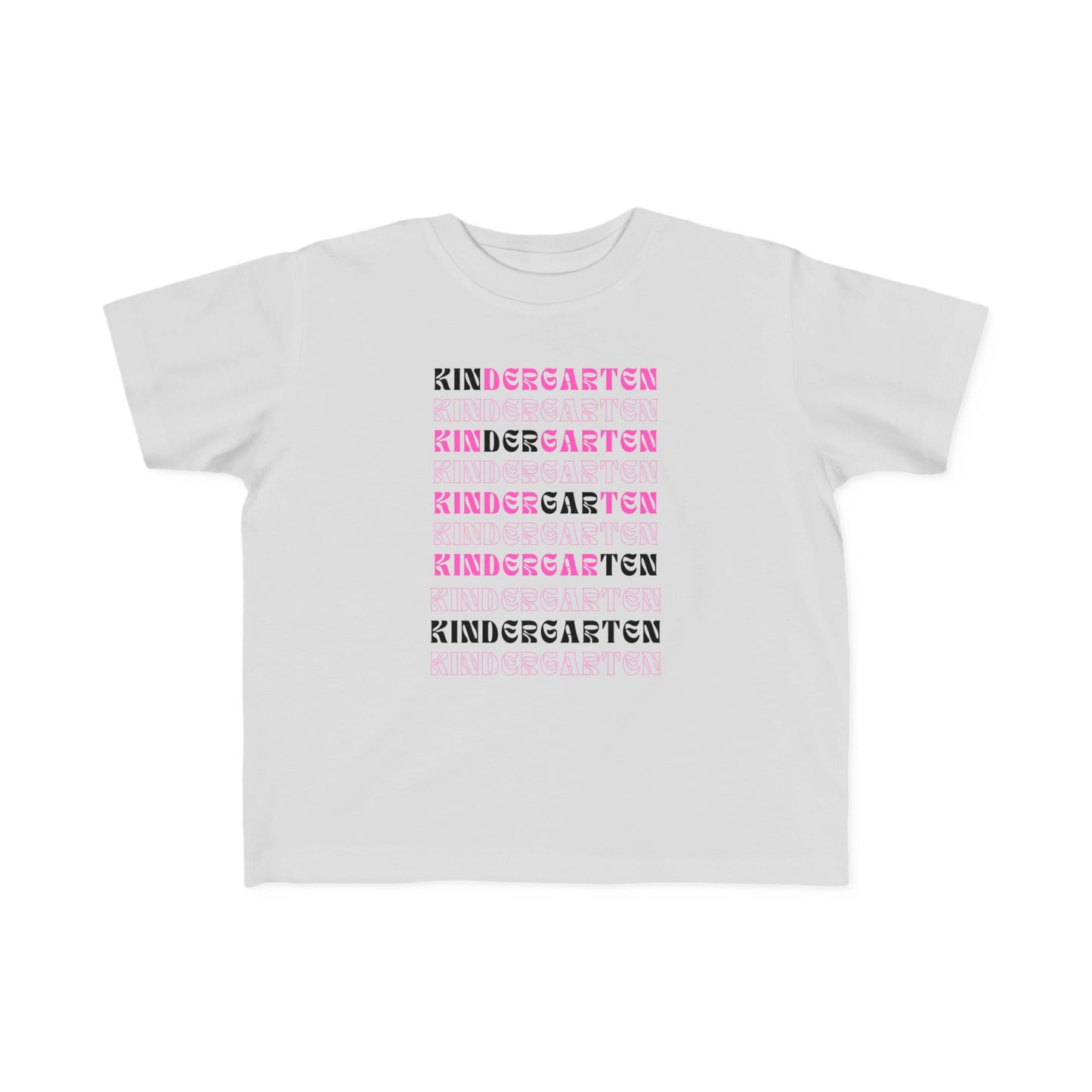 Kin-der-gar-ten Girl Toddler Fine Jersey Tee, Kindergarten Girl" Tee - A Tiny Titan in the Making, Kindergarten,KindergartenGirl,KidsShirts,BackToSchool,ToddlerFashion,KindergartenReady,FirstDayOfSchool,ProudKindergartenMom,CuteKidsClothes,