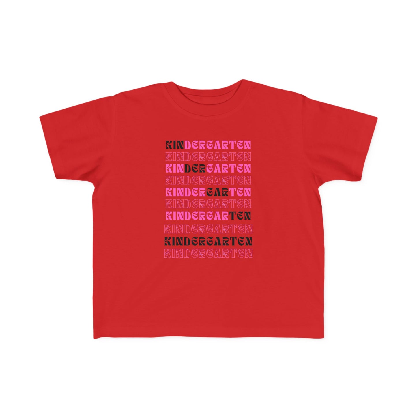 Kin-der-gar-ten Girl Toddler Fine Jersey Tee, Kindergarten Girl" Tee - A Tiny Titan in the Making, Kindergarten,KindergartenGirl,KidsShirts,BackToSchool,ToddlerFashion,KindergartenReady,FirstDayOfSchool,ProudKindergartenMom,CuteKidsClothes,