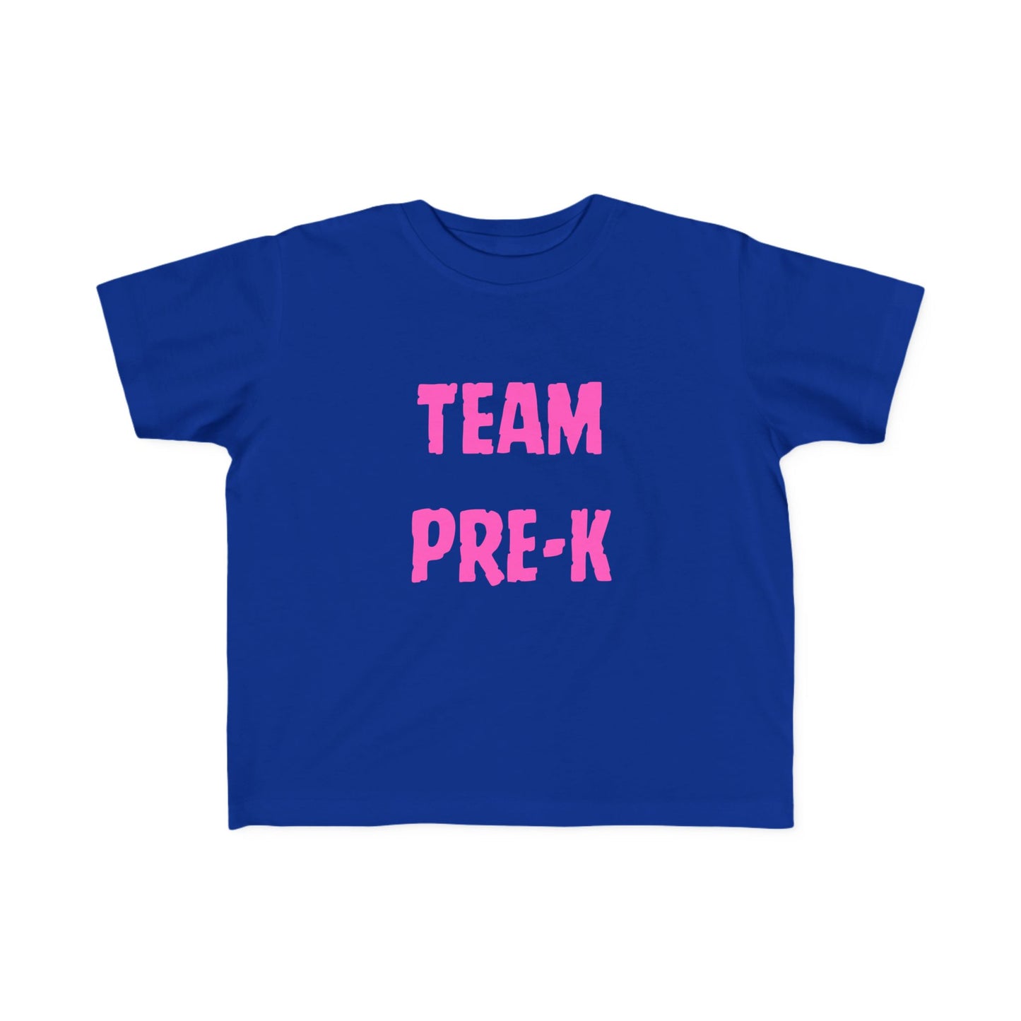 Pink Letters Pre-k Team Toddler Fine Jersey Tee-Back To School Toddler Shirt