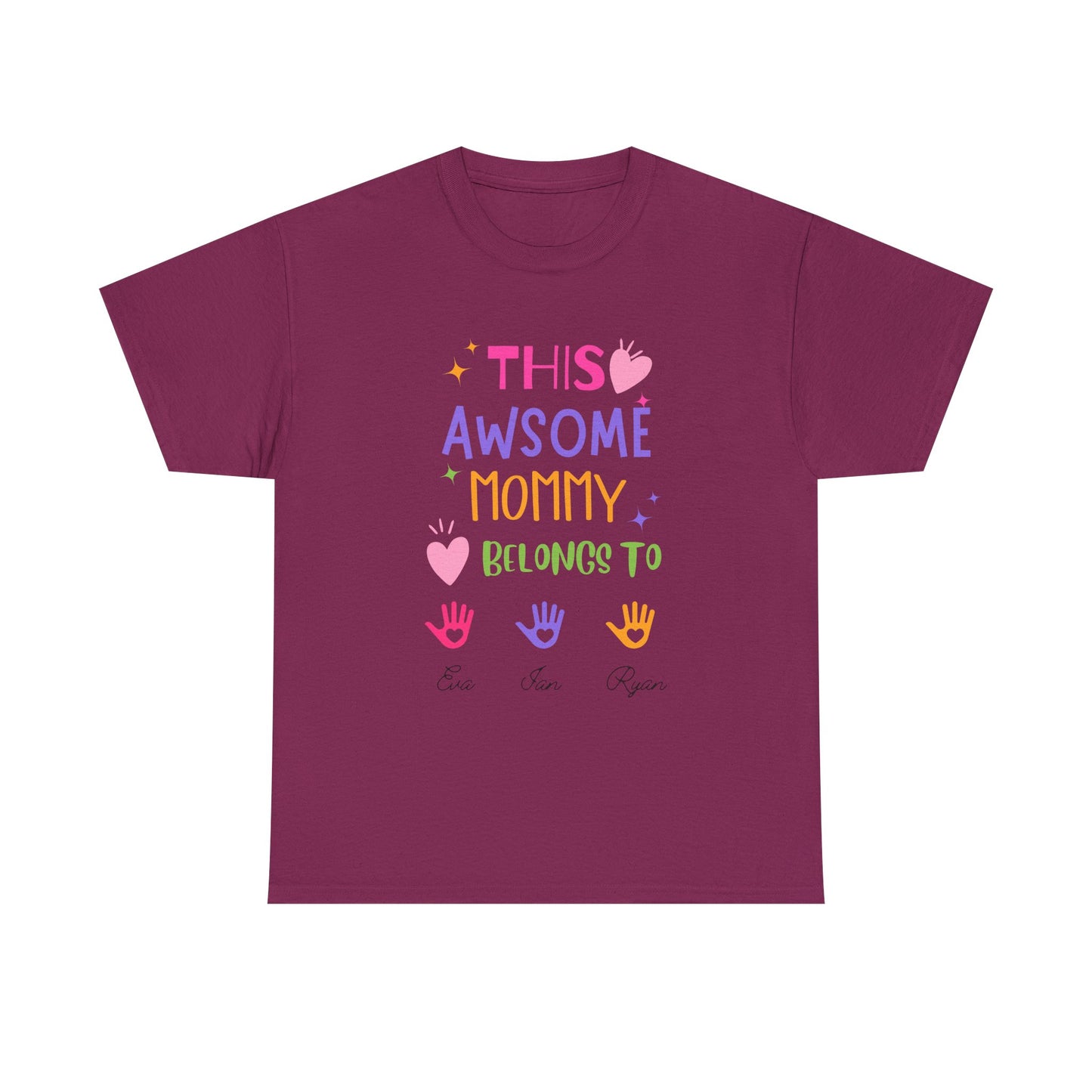Family Love - This Awesome Mommy Belongs To Tee,MomLife,MomGifts,CustomizableTshirts,PersonalizedGifts,FamilyShirts,CuteMomShirts,MothersDayTshirtIdeas,UniqueMothersDayGifts,PersonalizedMothersDayGifts,GiftsForMom,MothersDayTshirt