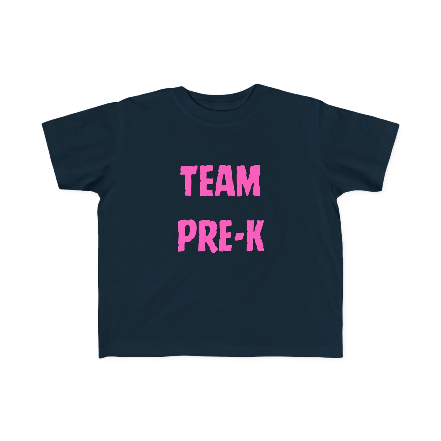 Pink Letters Pre-k Team Toddler Fine Jersey Tee-Back To School Toddler Shirt