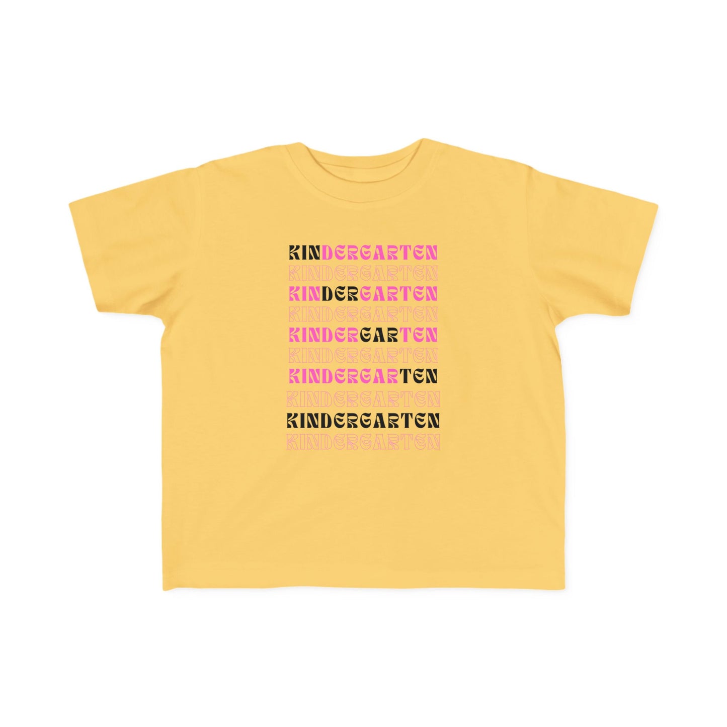 Kin-der-gar-ten Girl Toddler Fine Jersey Tee, Kindergarten Girl" Tee - A Tiny Titan in the Making, Kindergarten,KindergartenGirl,KidsShirts,BackToSchool,ToddlerFashion,KindergartenReady,FirstDayOfSchool,ProudKindergartenMom,CuteKidsClothes,