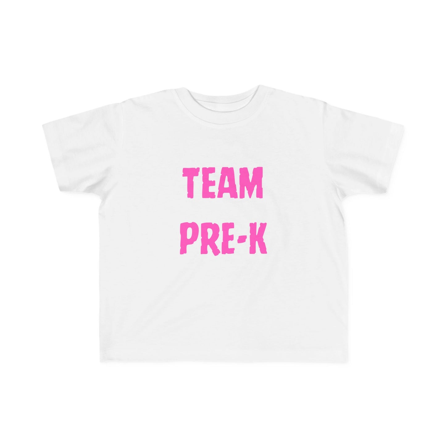 Pink Letters Pre-k Team Toddler Fine Jersey Tee-Back To School Toddler Shirt