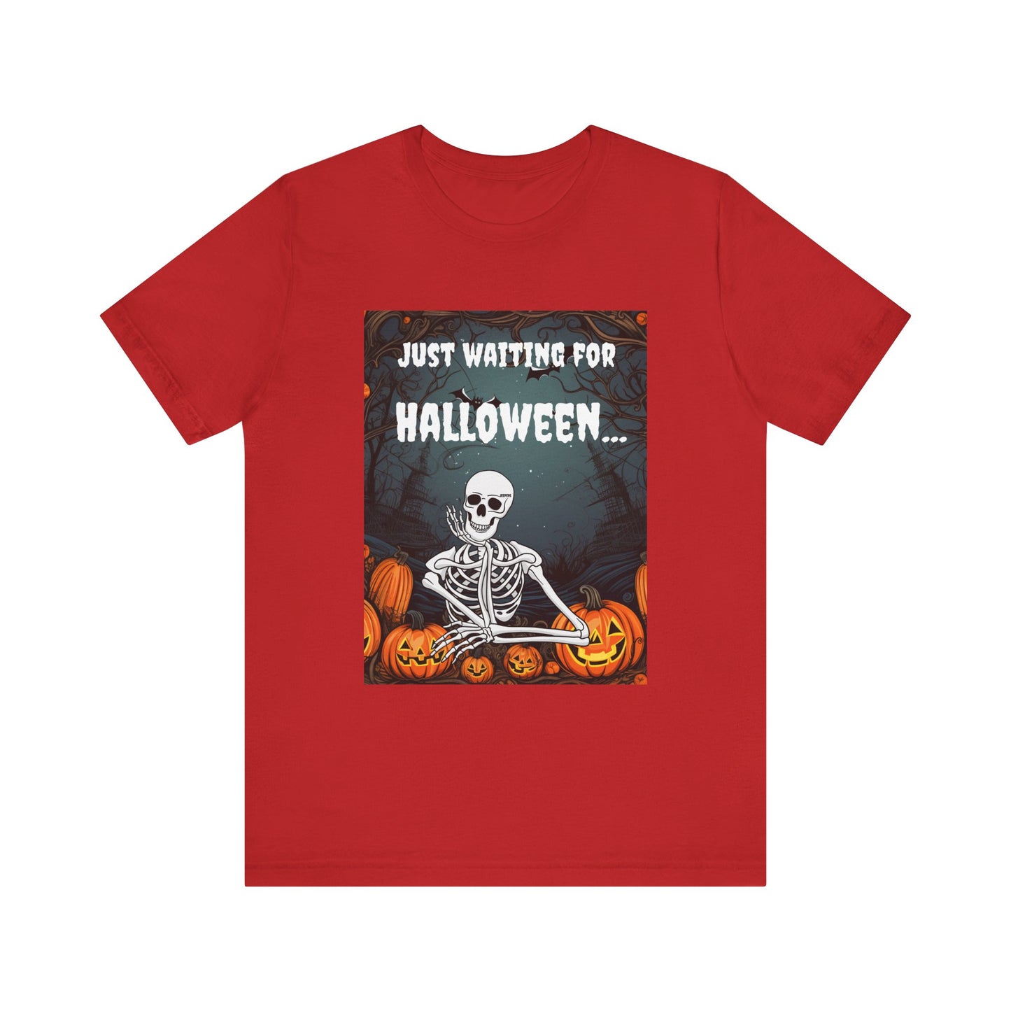 Just Waiting For Halloween Funny Unisex Jersey Short Sleeve Tee
