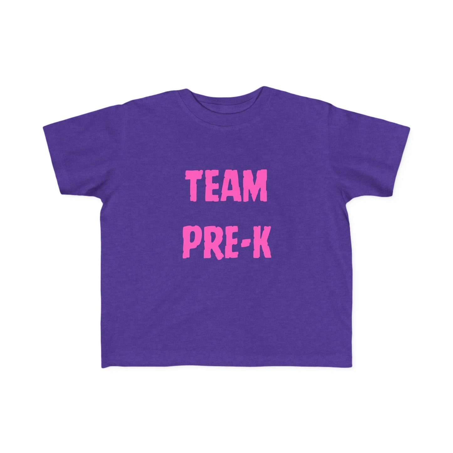 Pink Letters Pre-k Team Toddler Fine Jersey Tee-Back To School Toddler Shirt