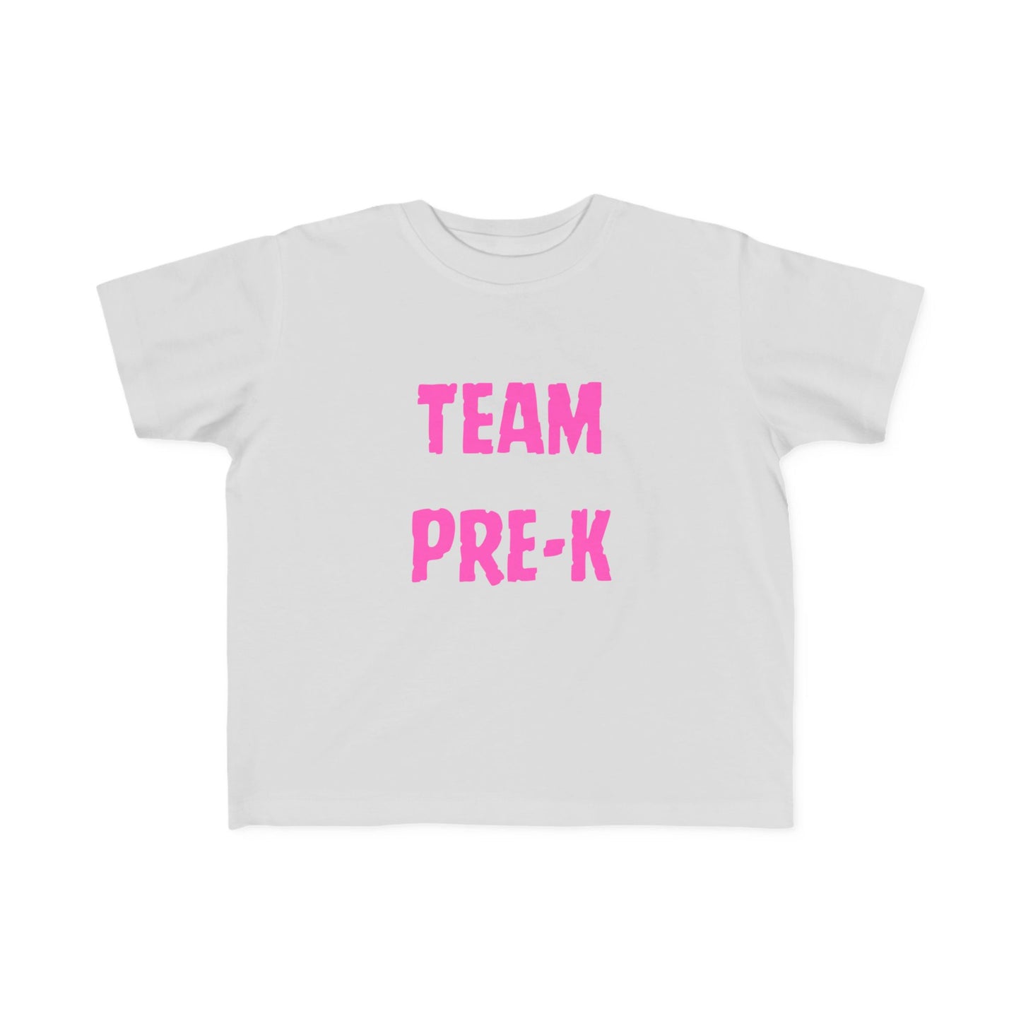 Pink Letters Pre-k Team Toddler Fine Jersey Tee-Back To School Toddler Shirt
