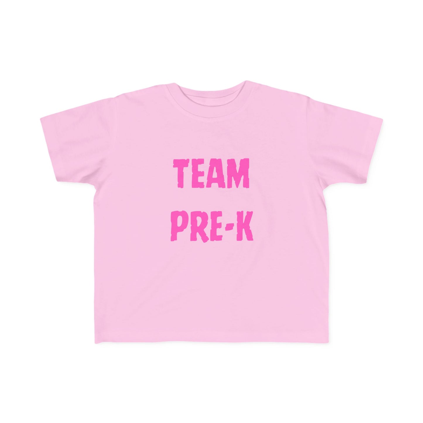 Pink Letters Pre-k Team Toddler Fine Jersey Tee-Back To School Toddler Shirt