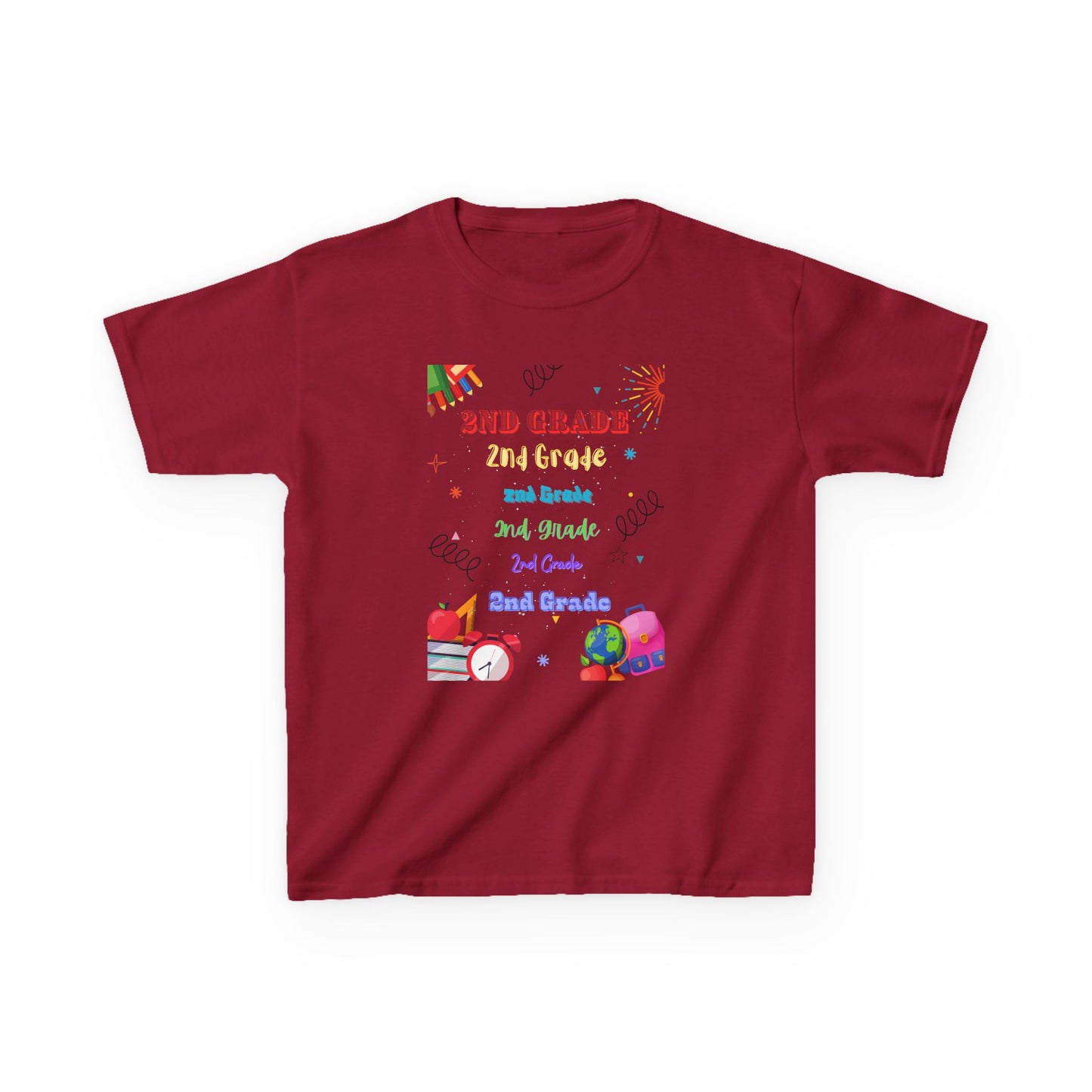2nd Grade Kids Tee Fun & Colorful Heavy Cotton™ Shirt