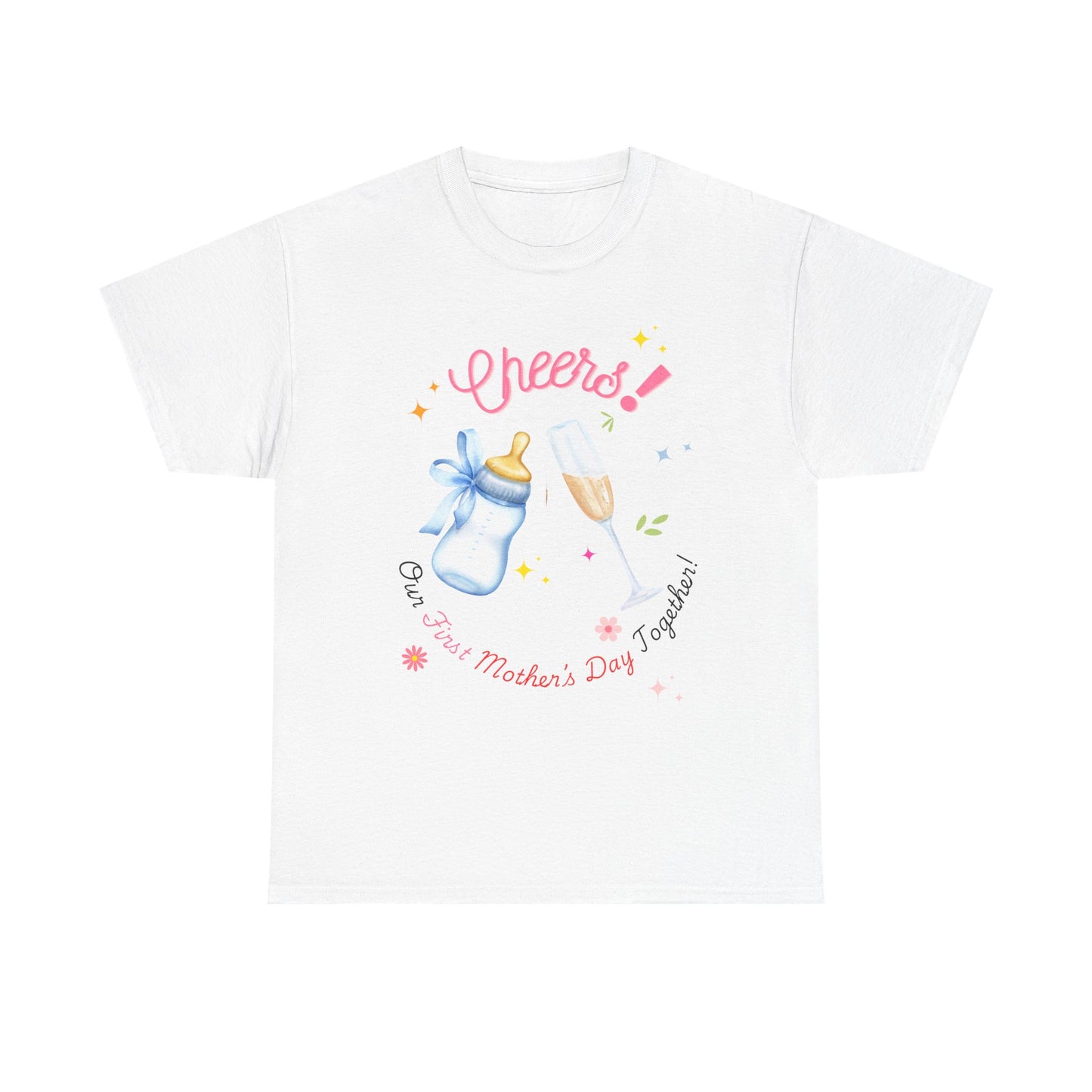Cheers! First Mother's Day Tee, MothersDay,MothersDayGifts,HappyMothersDay,MomLife,NewMom,FirstMothersDay,NewMomLife,FirstTimeMom,ProudNewMom,FirstMothersDayGift,MomBoss,Mamahood,BlessedMom,MommyAndMe,MomStrong