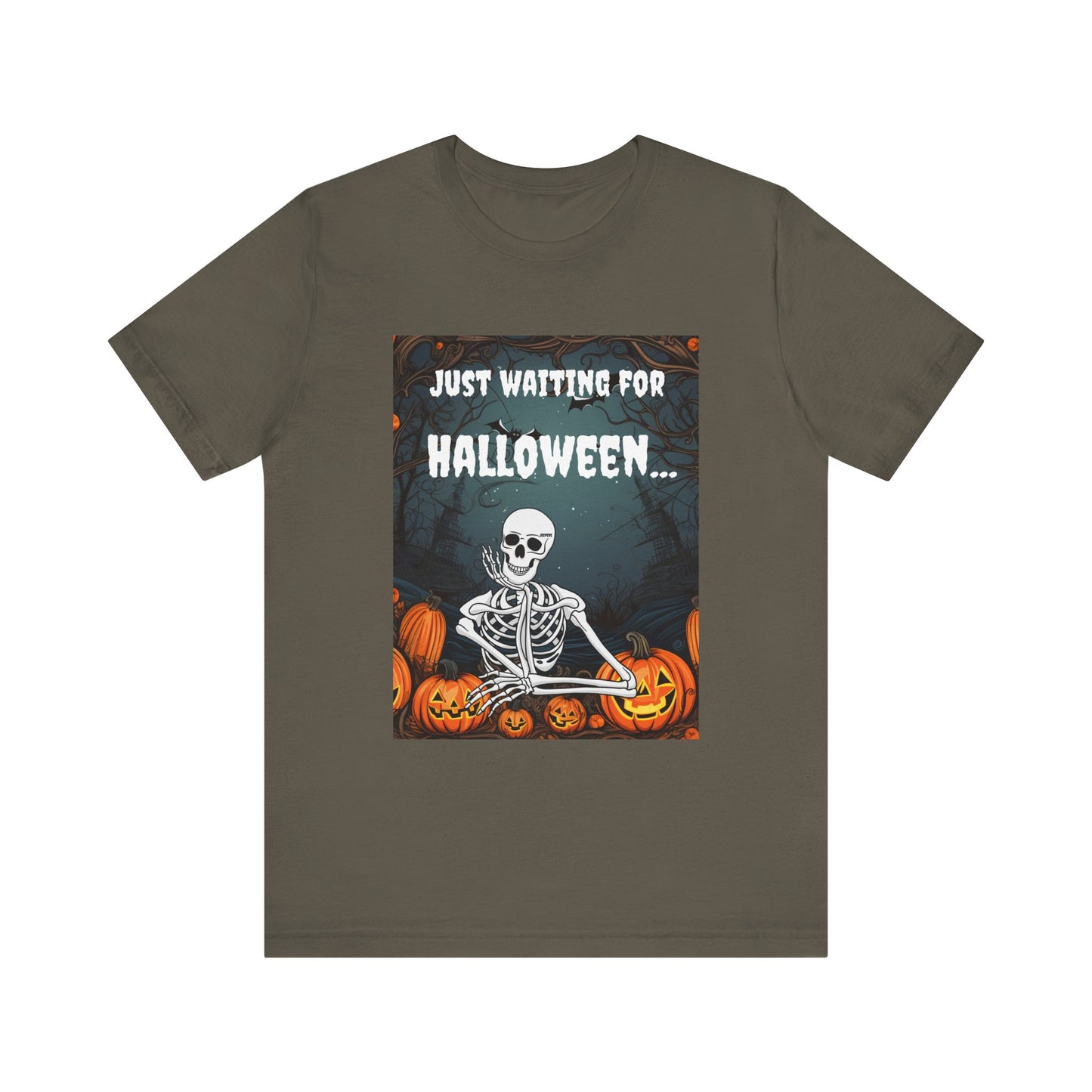 Just Waiting For Halloween Funny Unisex Jersey Short Sleeve Tee