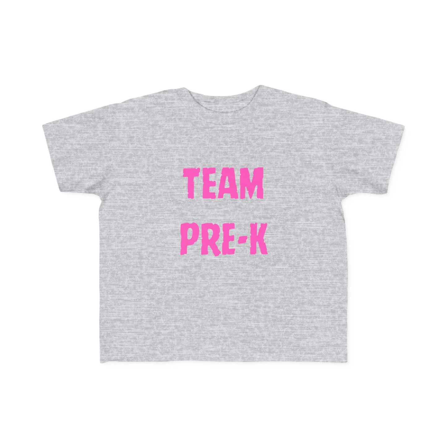 Pink Letters Pre-k Team Toddler Fine Jersey Tee-Back To School Toddler Shirt