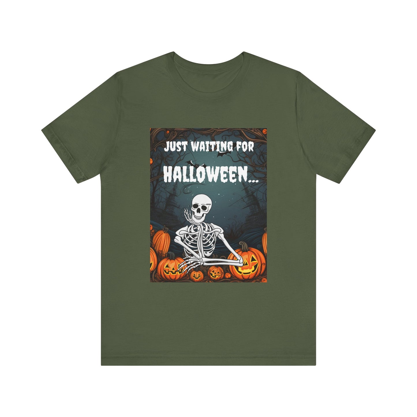 Just Waiting For Halloween Funny Unisex Jersey Short Sleeve Tee
