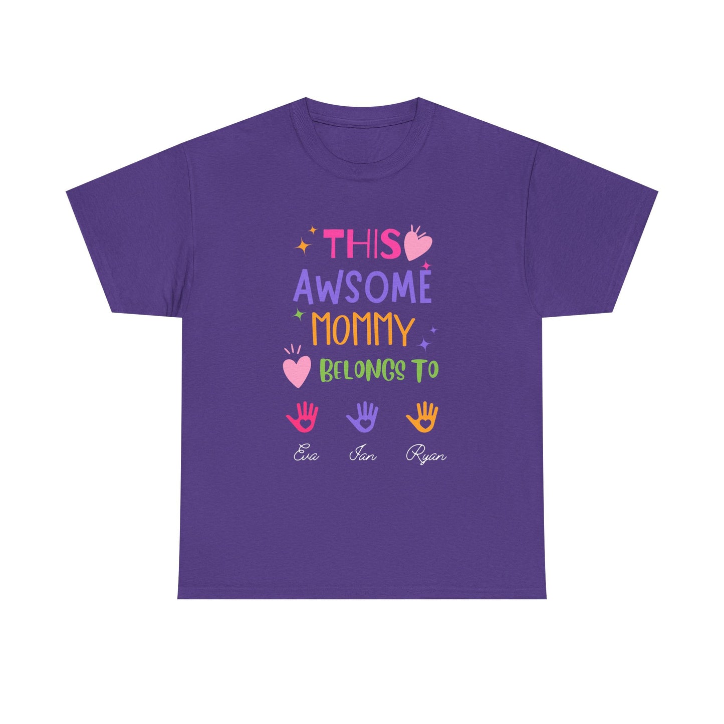 Family Love - This Awesome Mommy Belongs To Tee,MomLife,MomGifts,CustomizableTshirts,PersonalizedGifts,FamilyShirts,CuteMomShirts,MothersDayTshirtIdeas,UniqueMothersDayGifts,PersonalizedMothersDayGifts,GiftsForMom,MothersDayTshirt