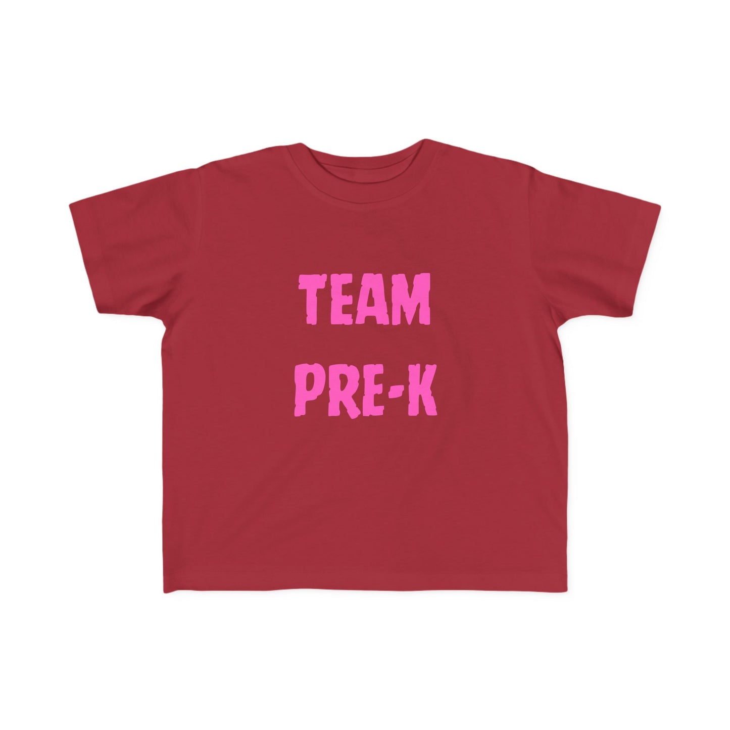 Pink Letters Pre-k Team Toddler Fine Jersey Tee-Back To School Toddler Shirt