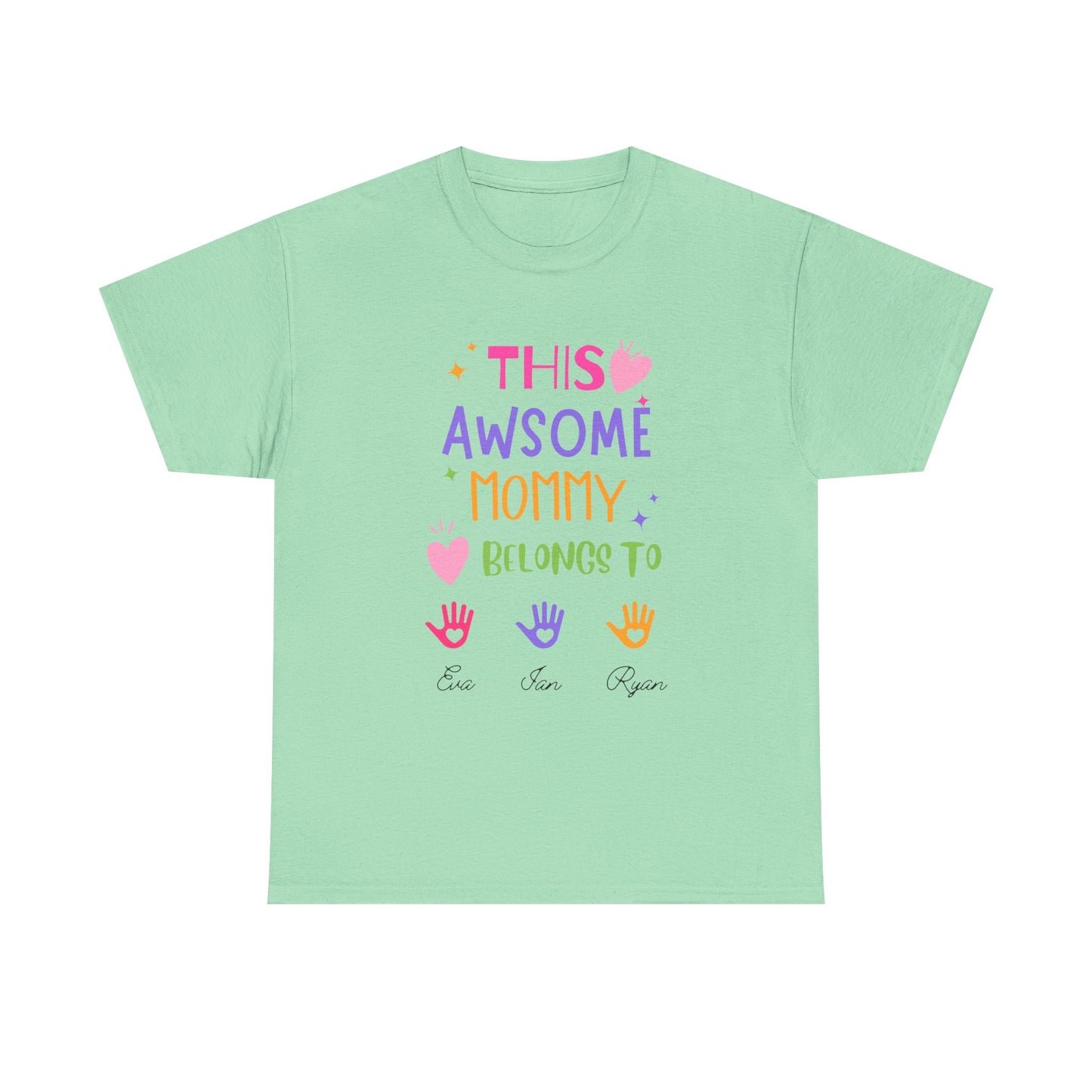 Family Love - This Awesome Mommy Belongs To Tee,MomLife,MomGifts,CustomizableTshirts,PersonalizedGifts,FamilyShirts,CuteMomShirts,MothersDayTshirtIdeas,UniqueMothersDayGifts,PersonalizedMothersDayGifts,GiftsForMom,MothersDayTshirt
