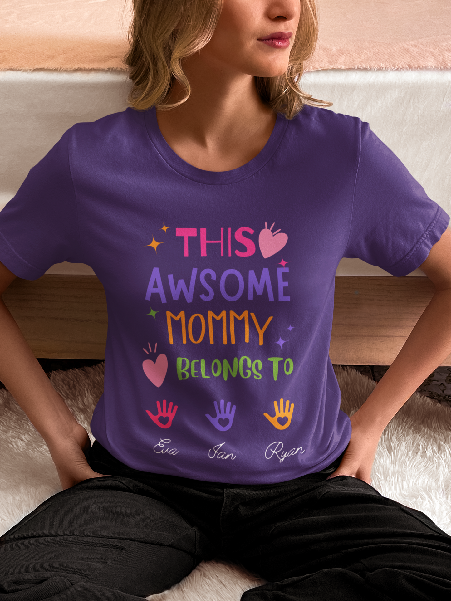 Family Love - This Awesome Mommy Belongs To Tee,MomLife,MomGifts,CustomizableTshirts,PersonalizedGifts,FamilyShirts,CuteMomShirts,MothersDayTshirtIdeas,UniqueMothersDayGifts,PersonalizedMothersDayGifts,GiftsForMom,MothersDayTshirt