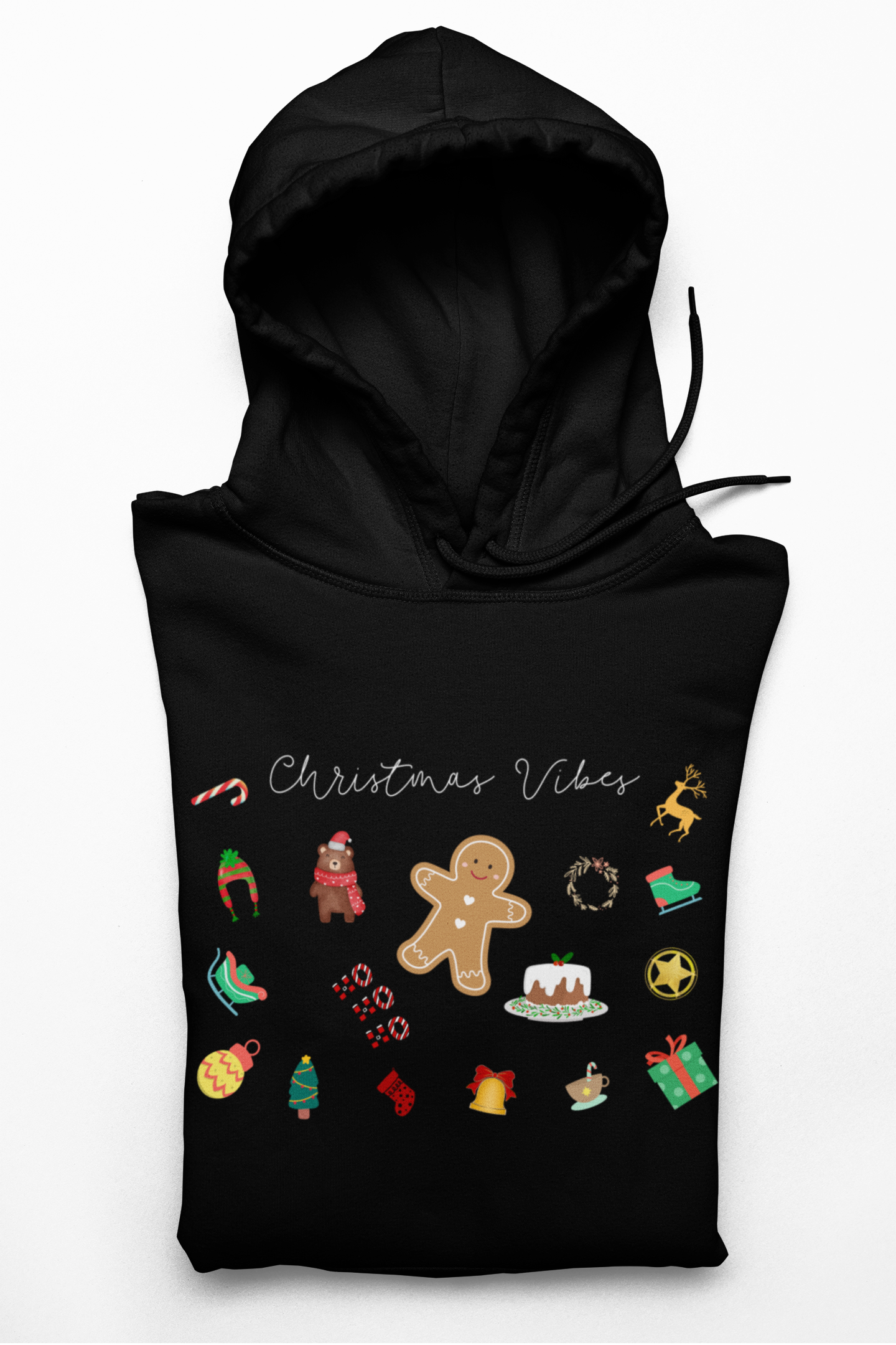 Christmas Vibes Sweatshirt, Merry Christmas, Christmas RETRO Outfit Hooded Sweatshirt