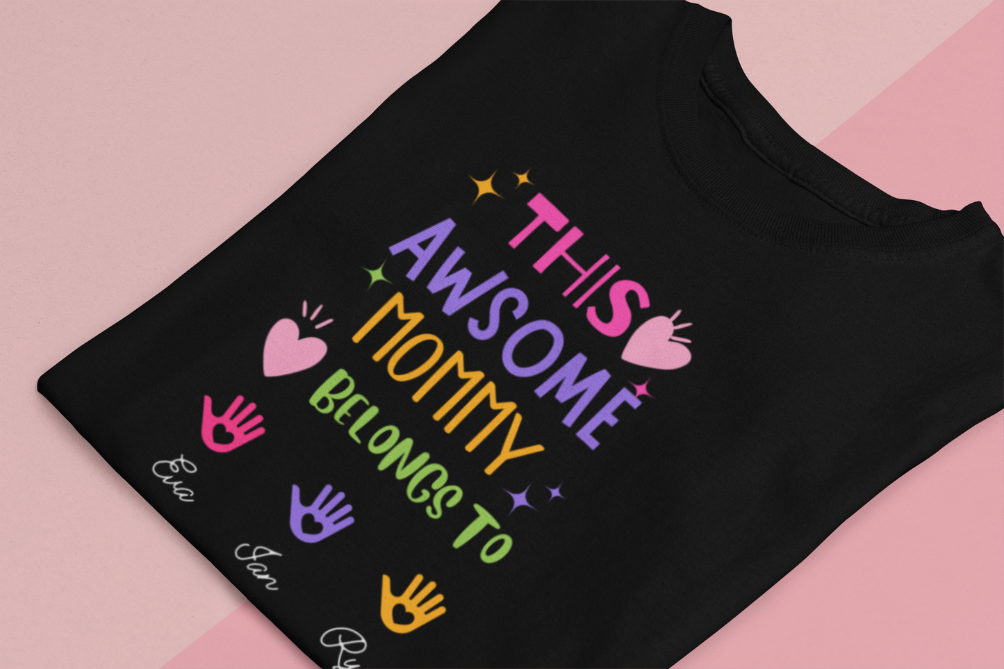 Family Love - This Awesome Mommy Belongs To Tee,MomLife,MomGifts,CustomizableTshirts,PersonalizedGifts,FamilyShirts,CuteMomShirts,MothersDayTshirtIdeas,UniqueMothersDayGifts,PersonalizedMothersDayGifts,GiftsForMom,MothersDayTshirt