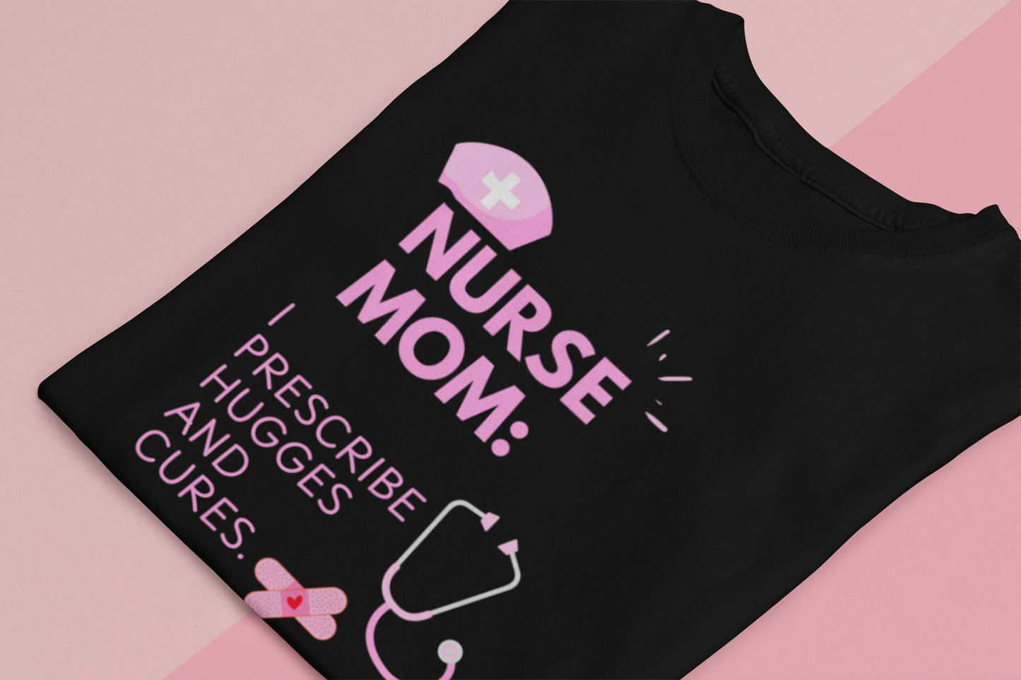 Nurse Mom Heavy Cotton Tee Prescribe Hugs and Cures,Perfect Gift for Healthcare Moms, NurseMomAppreciaseMoms,BestNursetionShirts,MothersDay