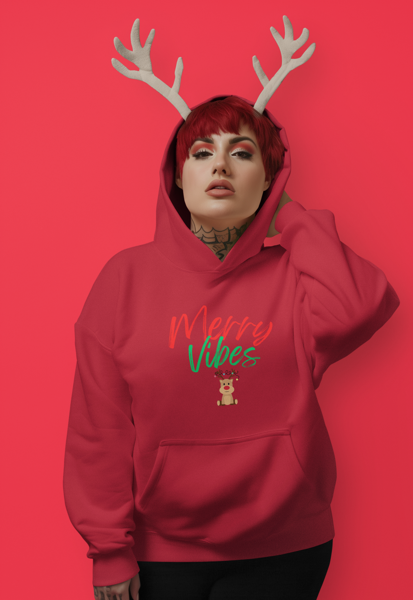 Merry Vibes Hoodie, Merry Vibes Sweatshirt, Christmas Family, Christmas Women, Funny Christmas Sweater, Christmas Vibe, Merry Christmas Hooded Sweatshirt