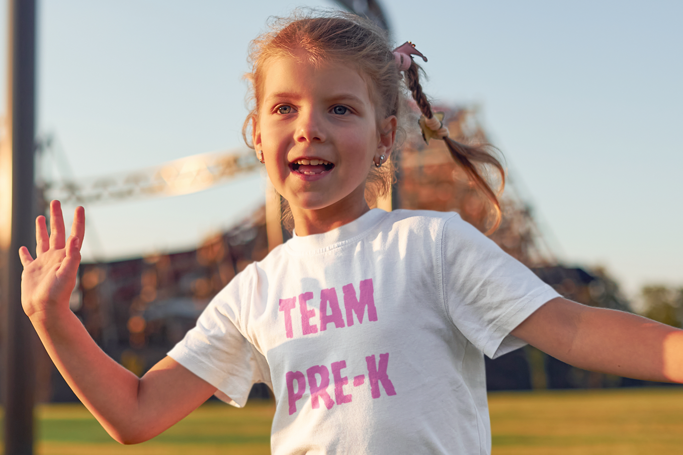 Pink Letters Pre-k Team Toddler Fine Jersey Tee-Back To School Toddler Shirt