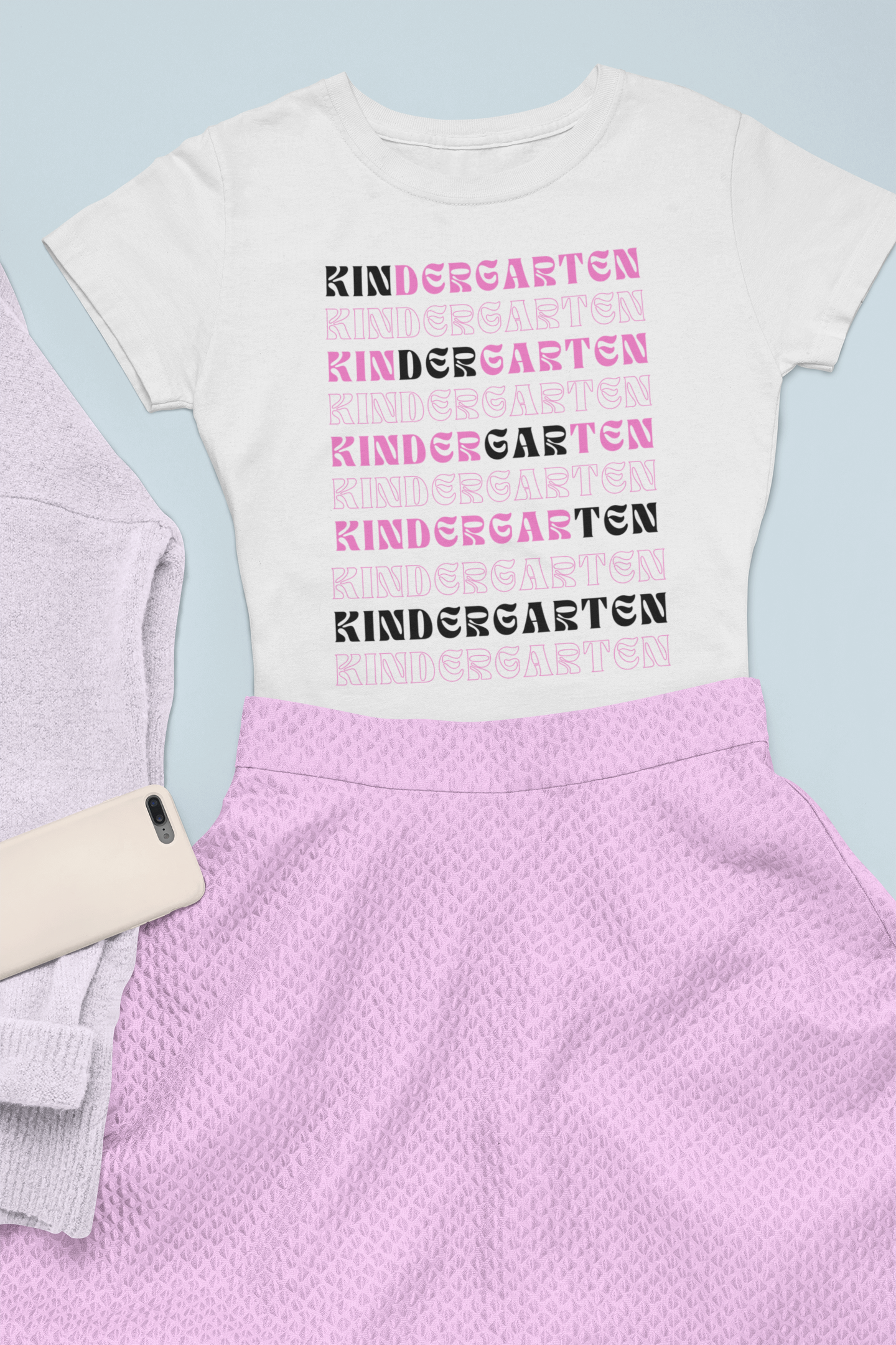 Kin-der-gar-ten Girl Toddler Fine Jersey Tee, Kindergarten Girl" Tee - A Tiny Titan in the Making, Kindergarten,KindergartenGirl,KidsShirts,BackToSchool,ToddlerFashion,KindergartenReady,FirstDayOfSchool,ProudKindergartenMom,CuteKidsClothes,