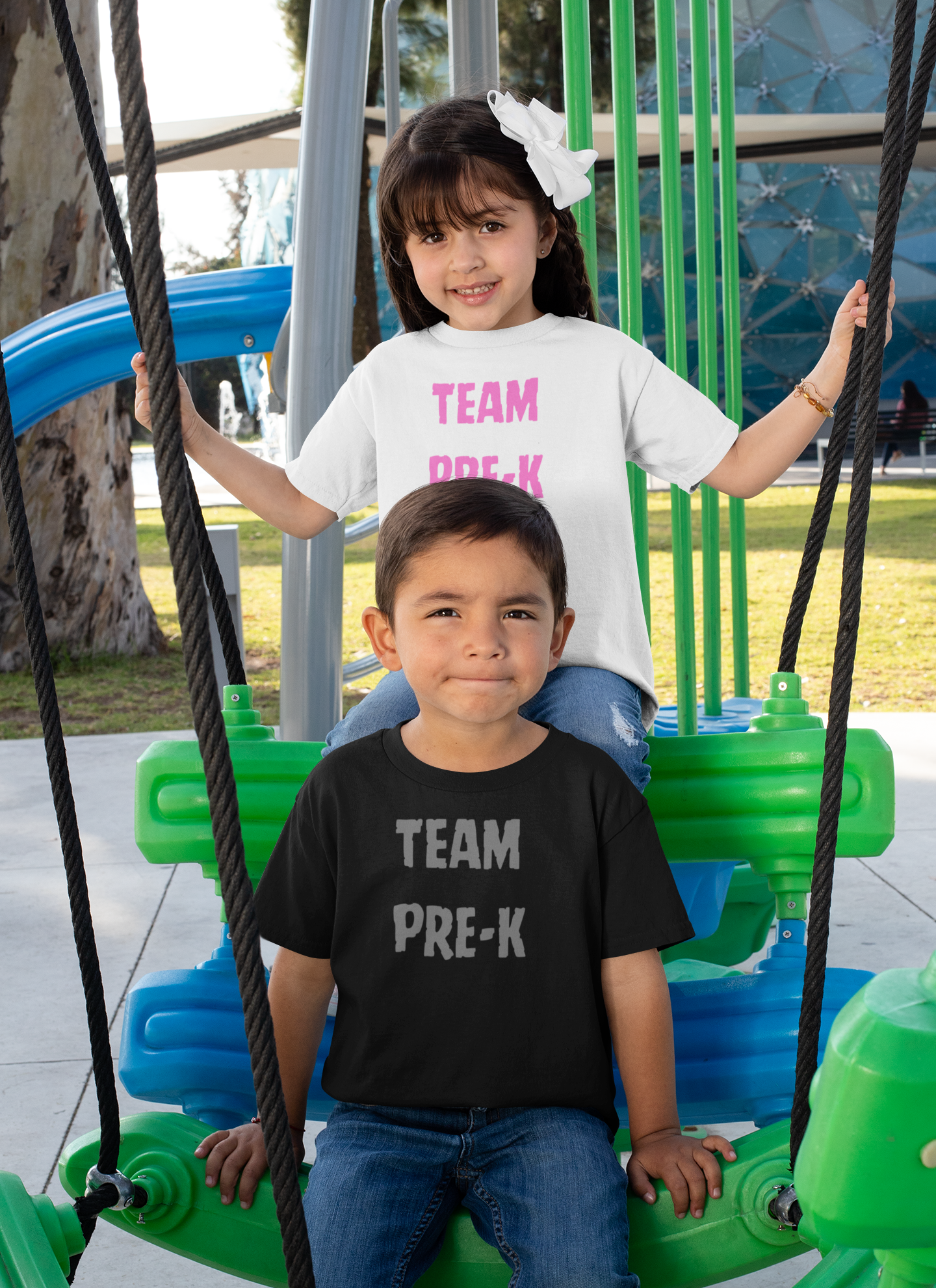 Pink Letters Pre-k Team Toddler Fine Jersey Tee-Back To School Toddler Shirt