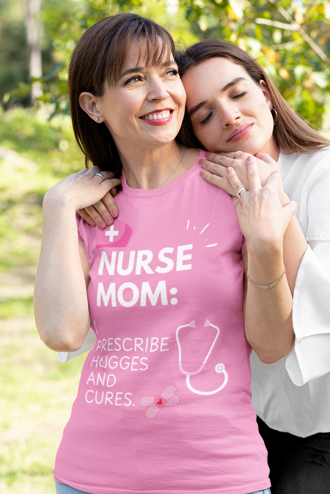Nurse Mom Heavy Cotton Tee Prescribe Hugs and Cures,Perfect Gift for Healthcare Moms, NurseMomAppreciaseMoms,BestNursetionShirts,MothersDay