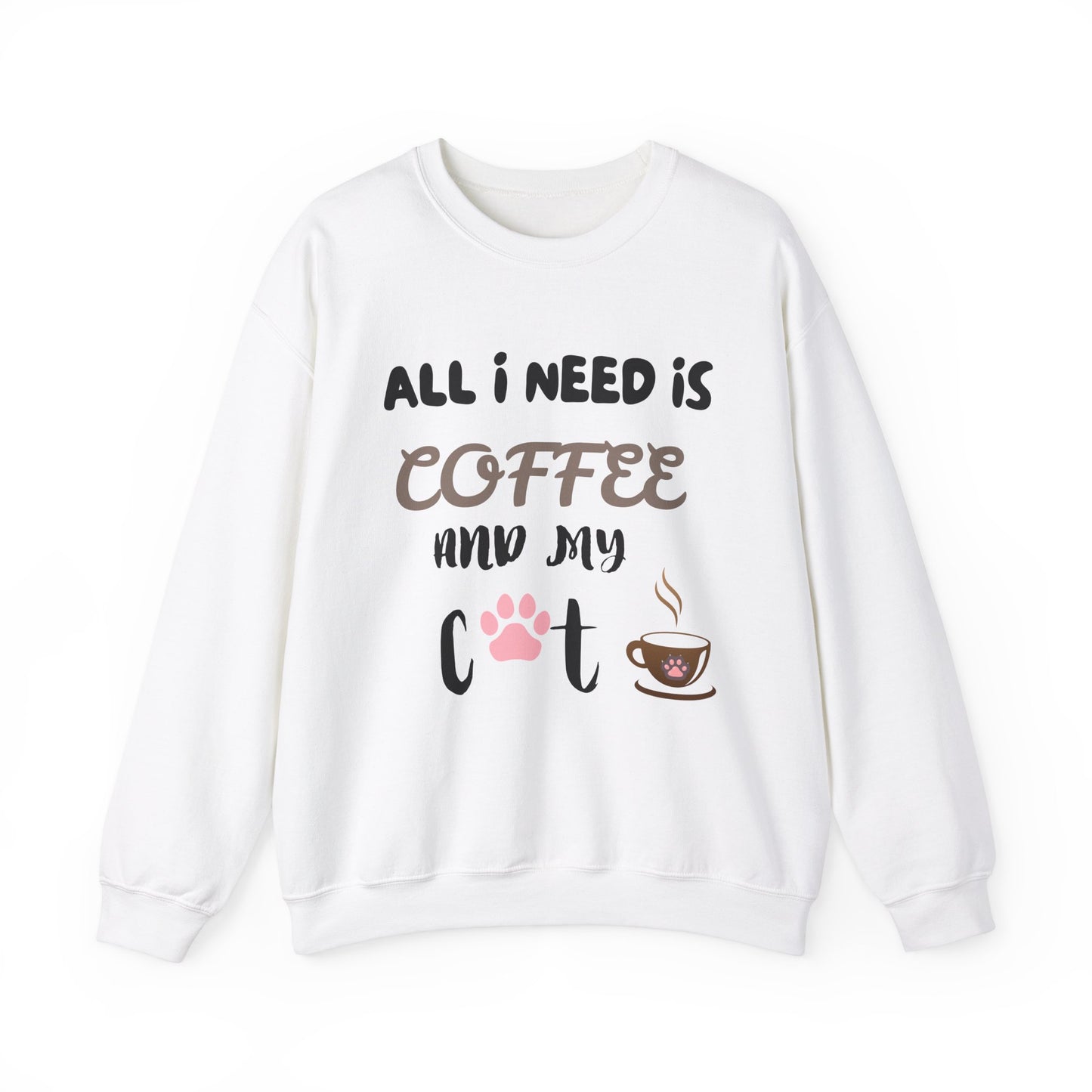 All I Need Is Coffee And My Cat Sweatshirt, Coffee Lover Shirt, Cat Lover Shirt, Cat Mom Sweater, Cat Dad, Cat Mom Gift, Cat Lover