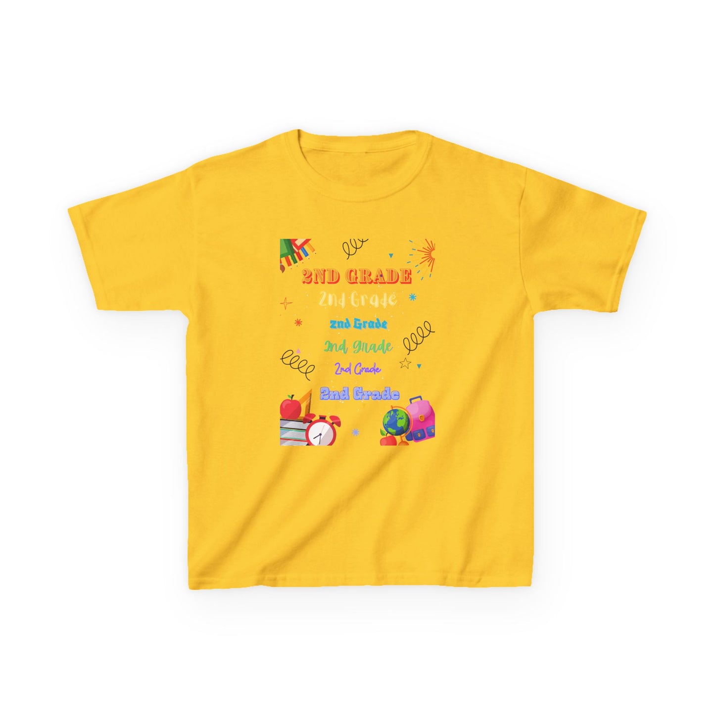 2nd Grade Kids Tee Fun & Colorful Heavy Cotton™ Shirt