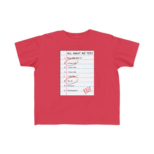 All About Me Test Pre-K Toddler Fine Jersey Tee