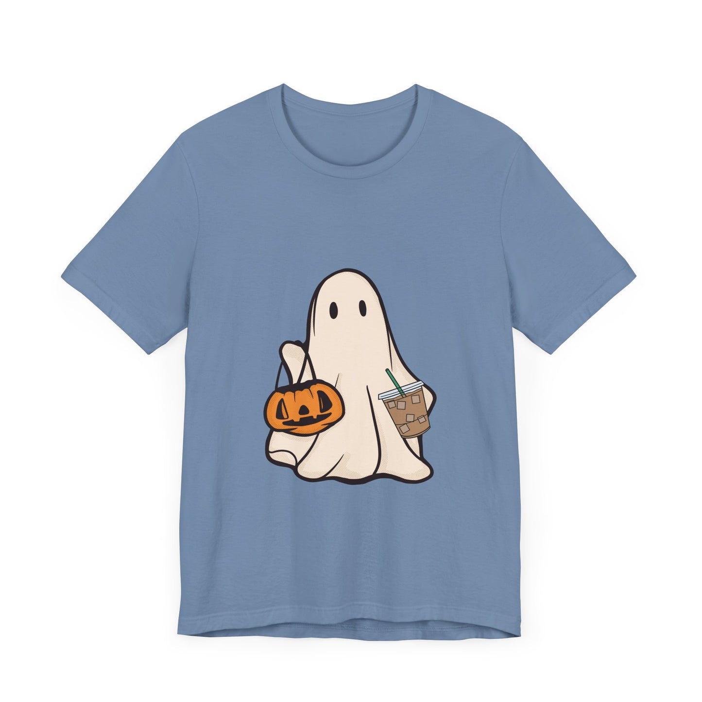 Сute Ghost Coffee Shirt Unisex Jersey Short Sleeve Tee