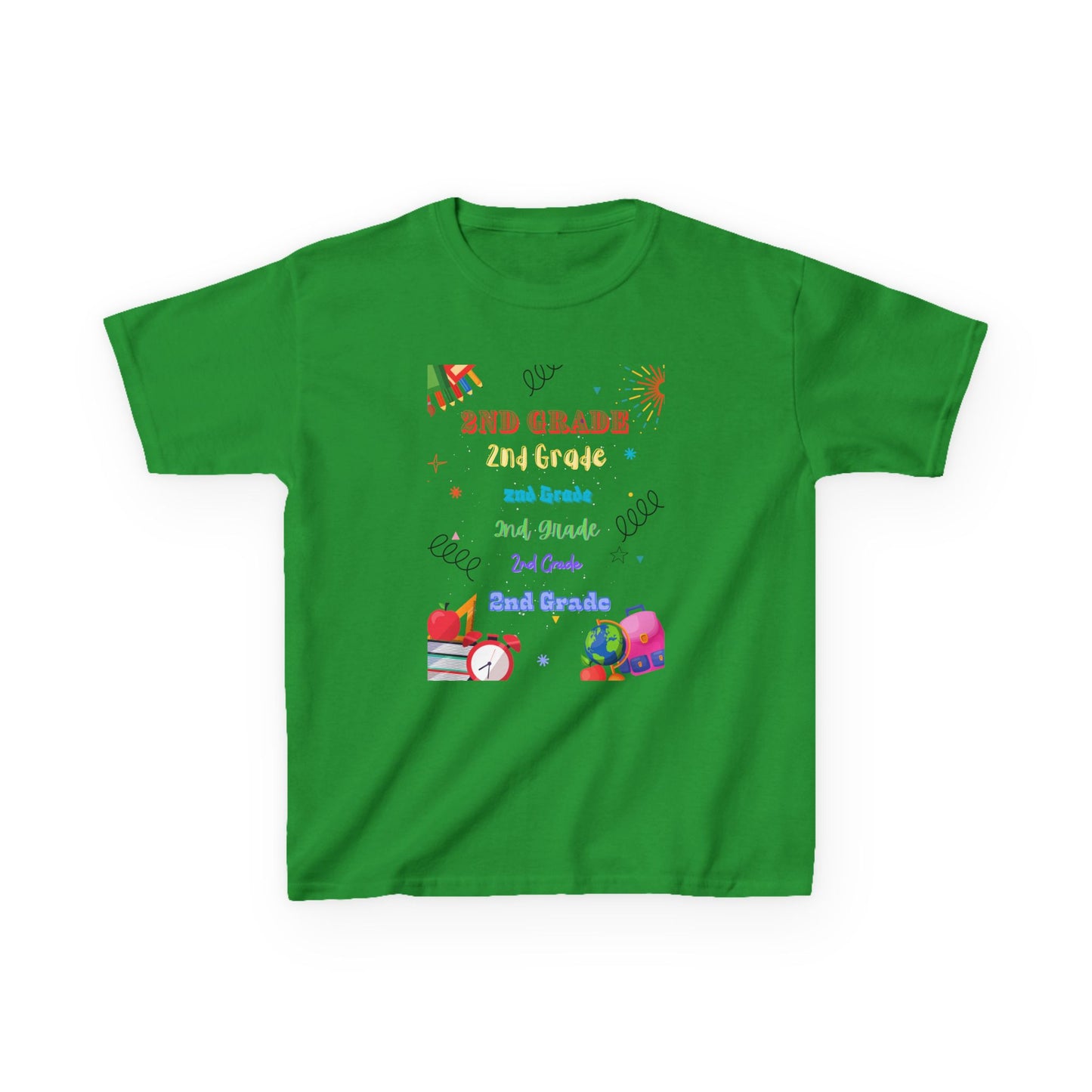 2nd Grade Kids Tee Fun & Colorful Heavy Cotton™ Shirt