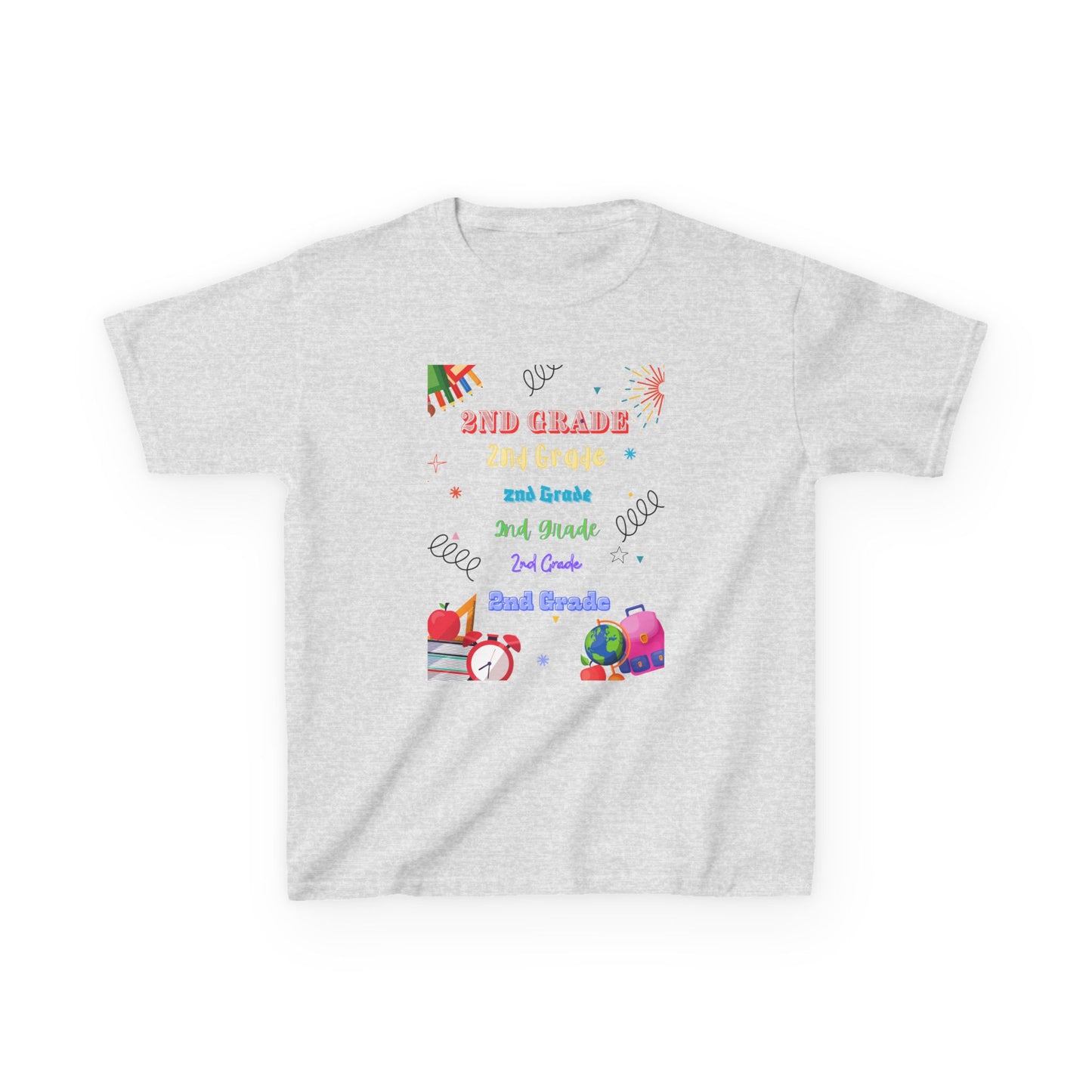 2nd Grade Kids Tee Fun & Colorful Heavy Cotton™ Shirt