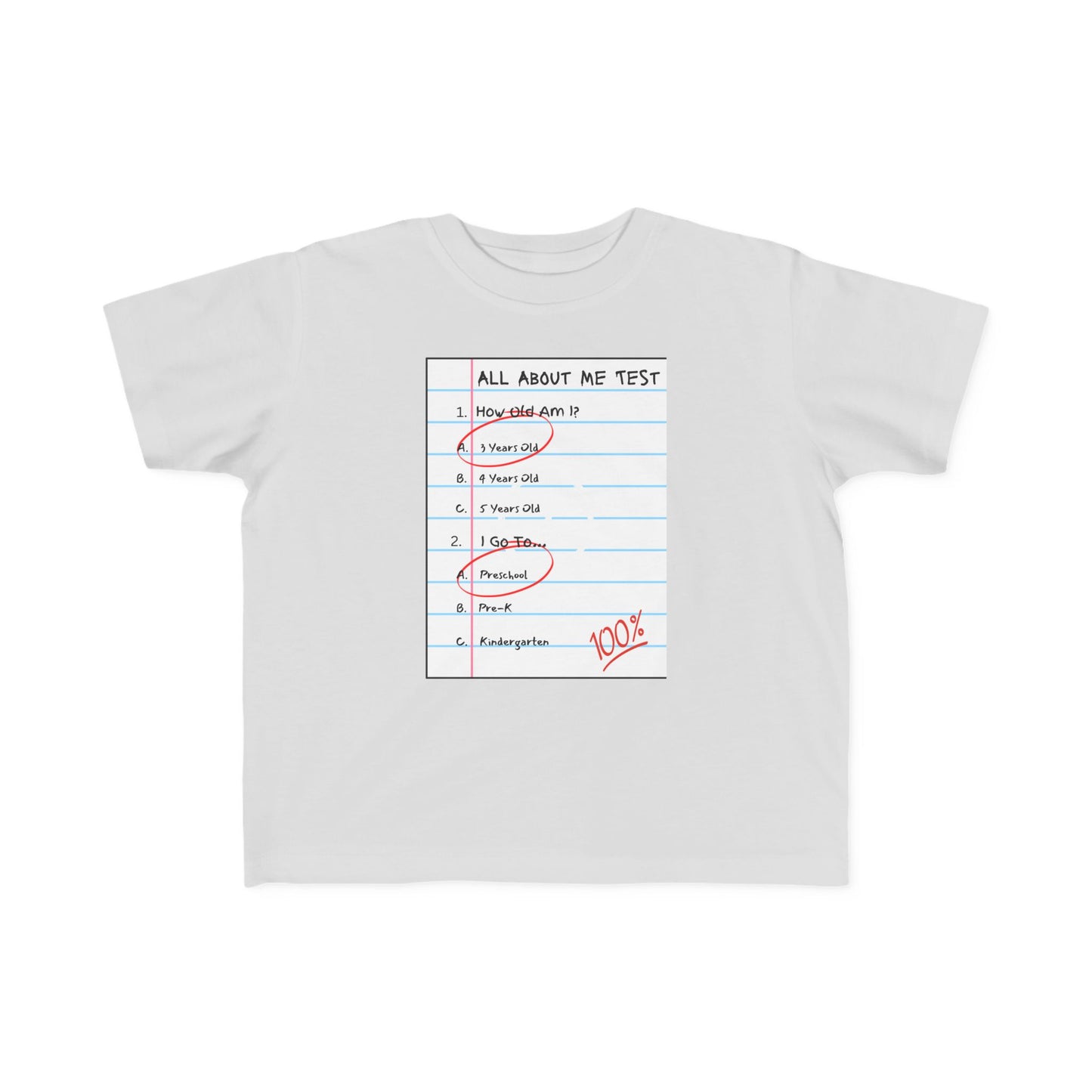 All About Me Test Preschool Toddler Fine Jersey Tee