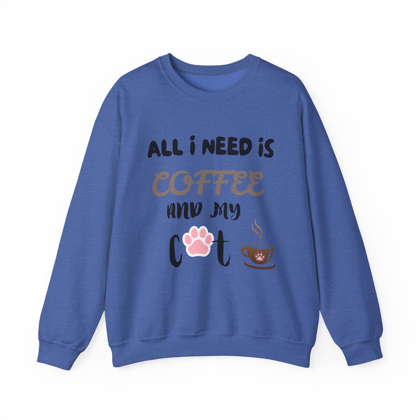 All I Need Is Coffee And My Cat Sweatshirt, Coffee Lover Shirt, Cat Lover Shirt, Cat Mom Sweater, Cat Dad, Cat Mom Gift, Cat Lover