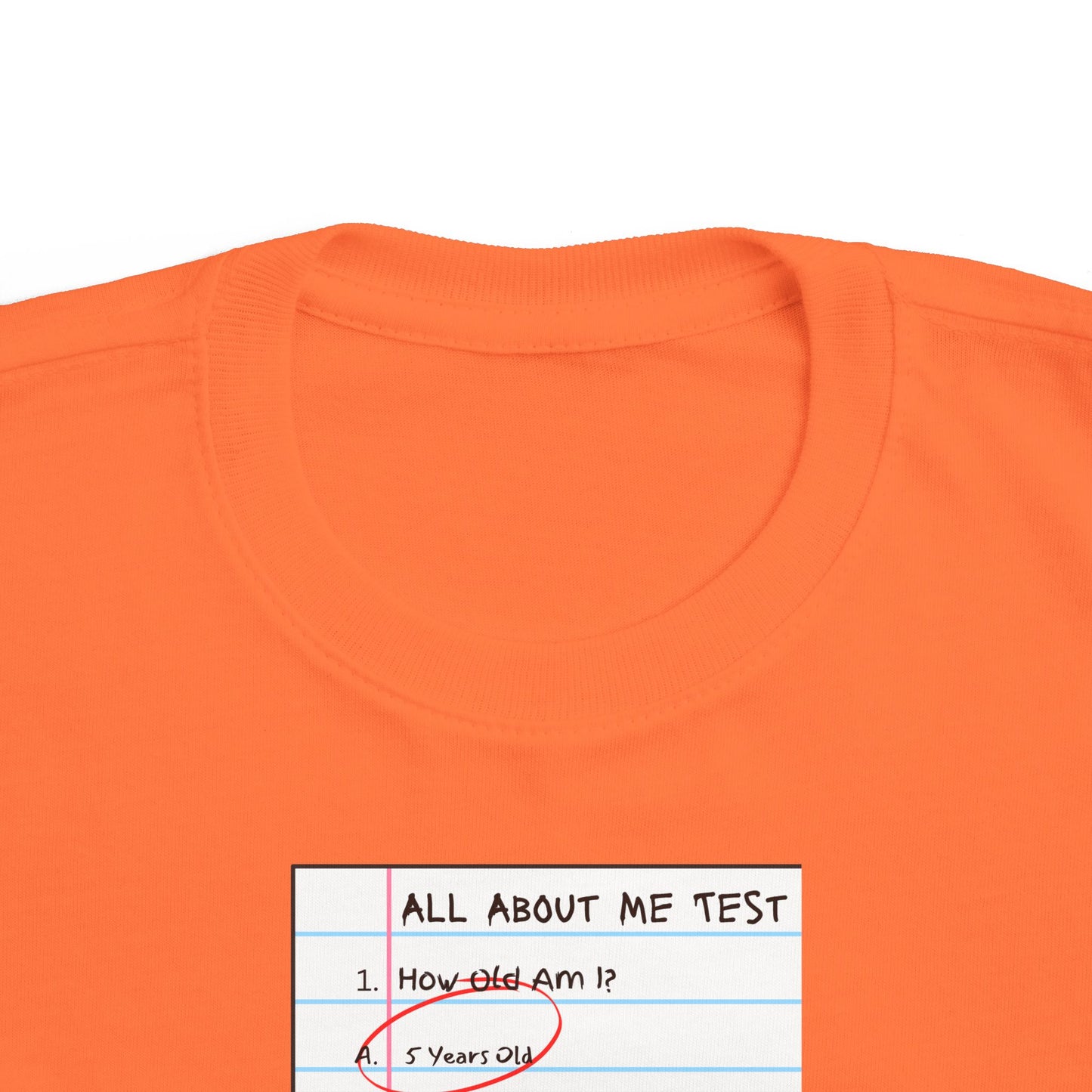 All About Me Test Kindergarten Toddler Fine Jersey Tee