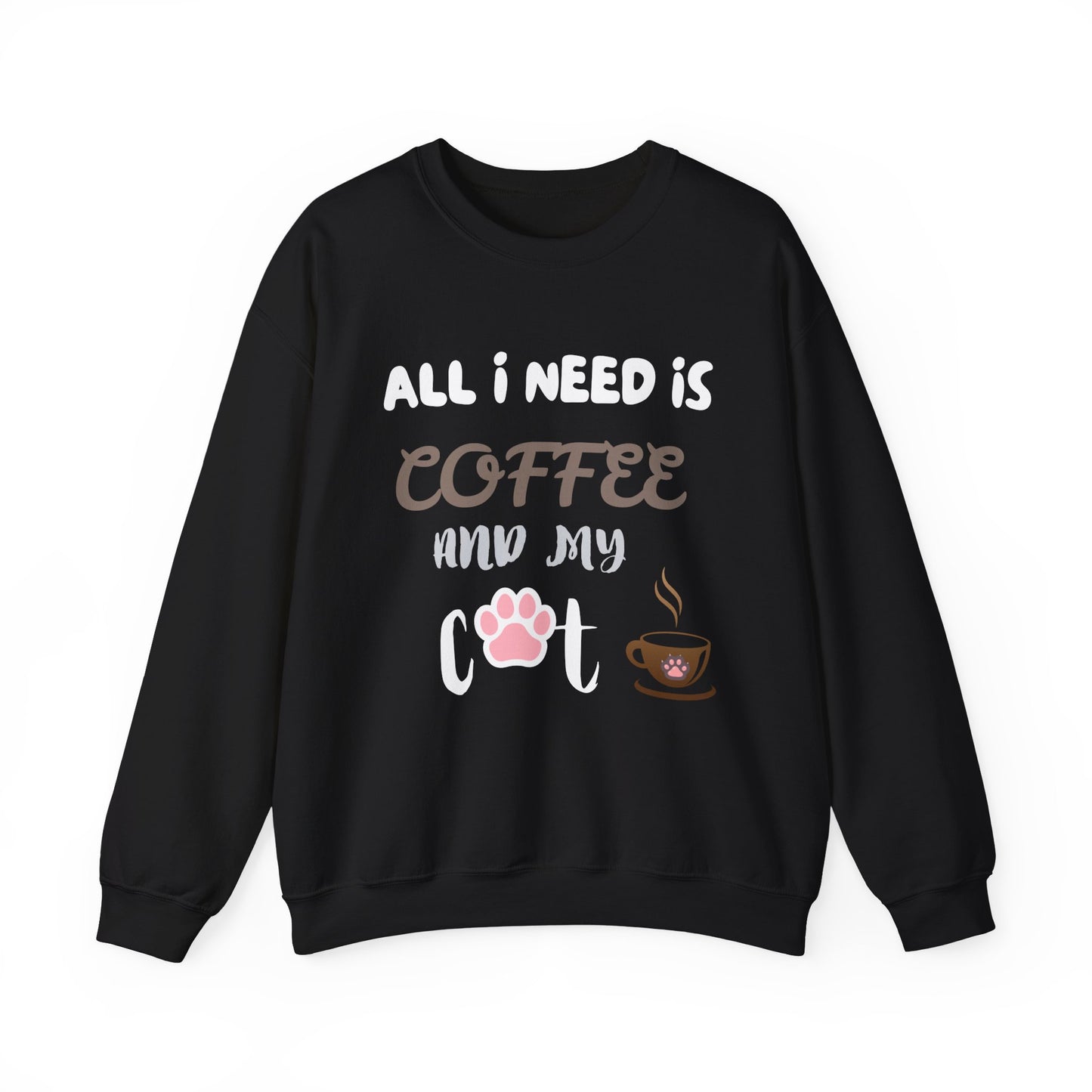 All I Need Is Coffee And My Cat Sweatshirt, Coffee Lover Shirt, Cat Lover Shirt, Cat Mom Sweater, Cat Dad, Cat Mom Gift, Cat Lover